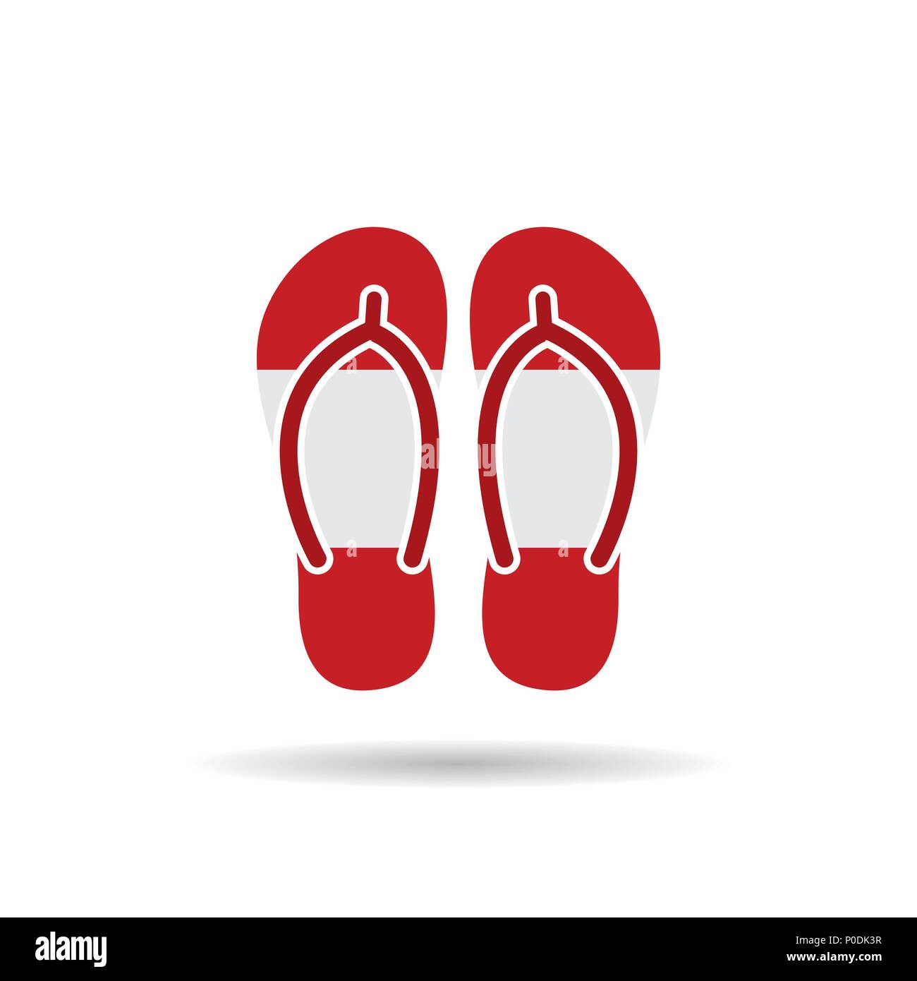 Austria flag flip flop sandals icon on a white background Stock Vector ...