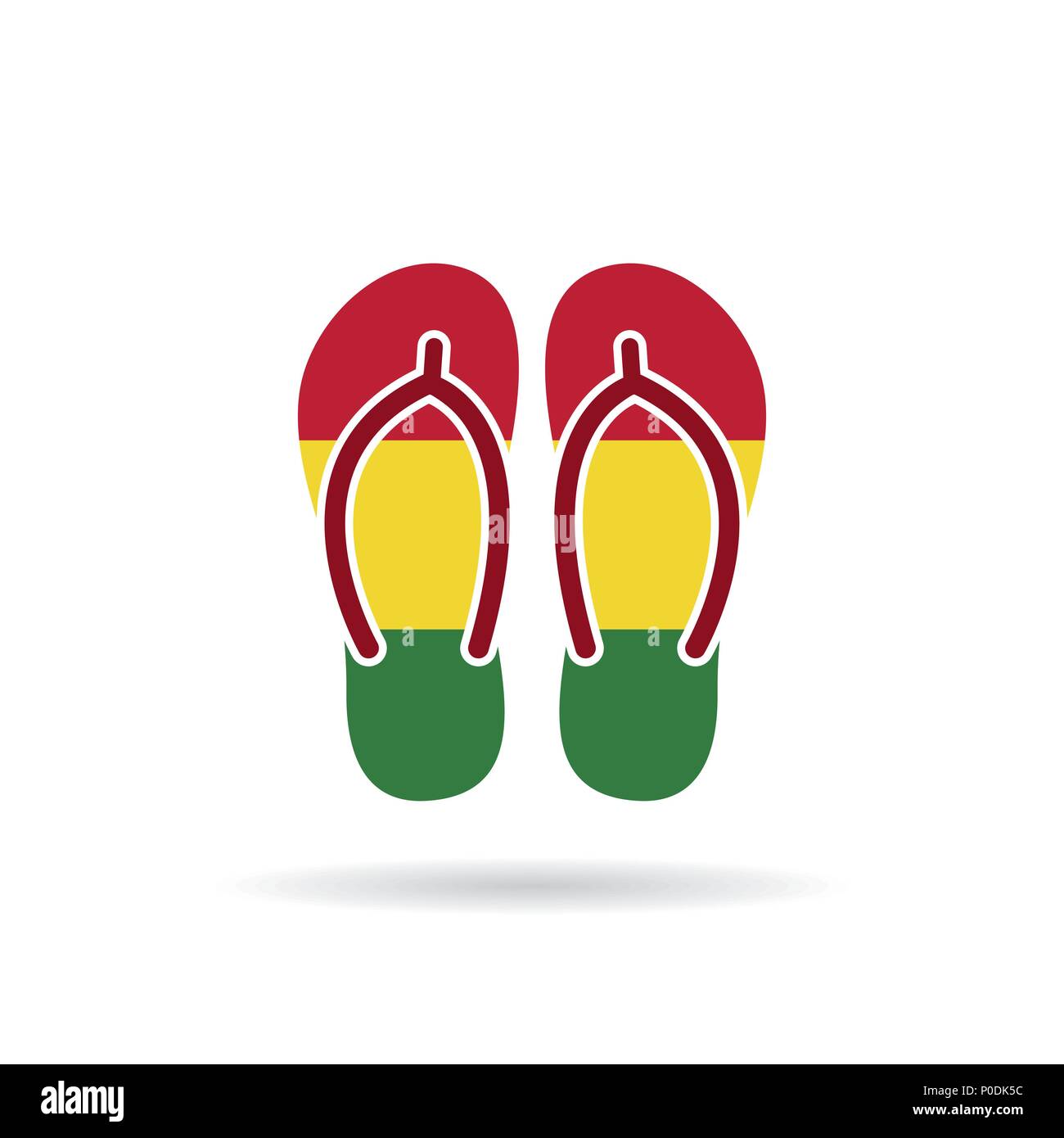 Bolivia flag flip flop sandals icon on a white background Stock Vector ...
