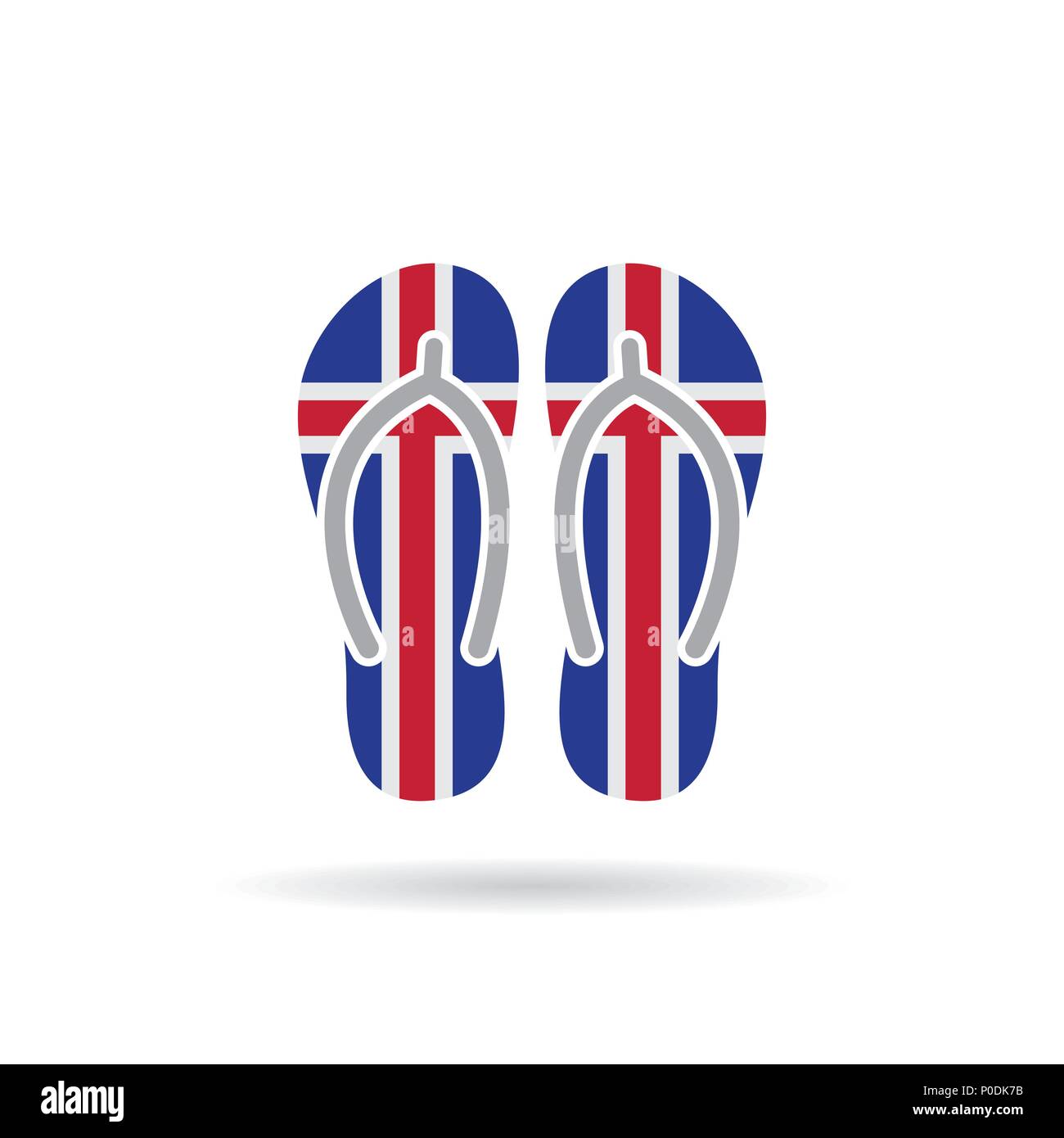 Iceland flag flip flop sandals icon on a white background Stock Vector ...