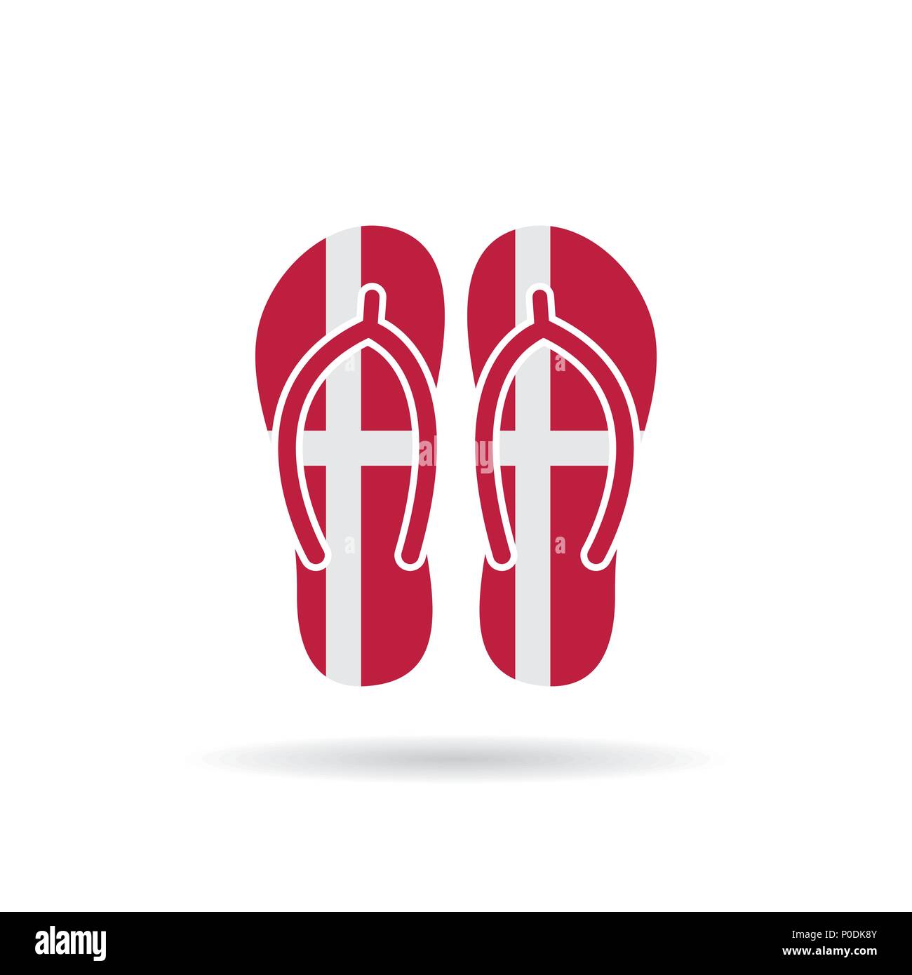 Denmark flag flip flop sandals icon on a white background Stock Vector ...