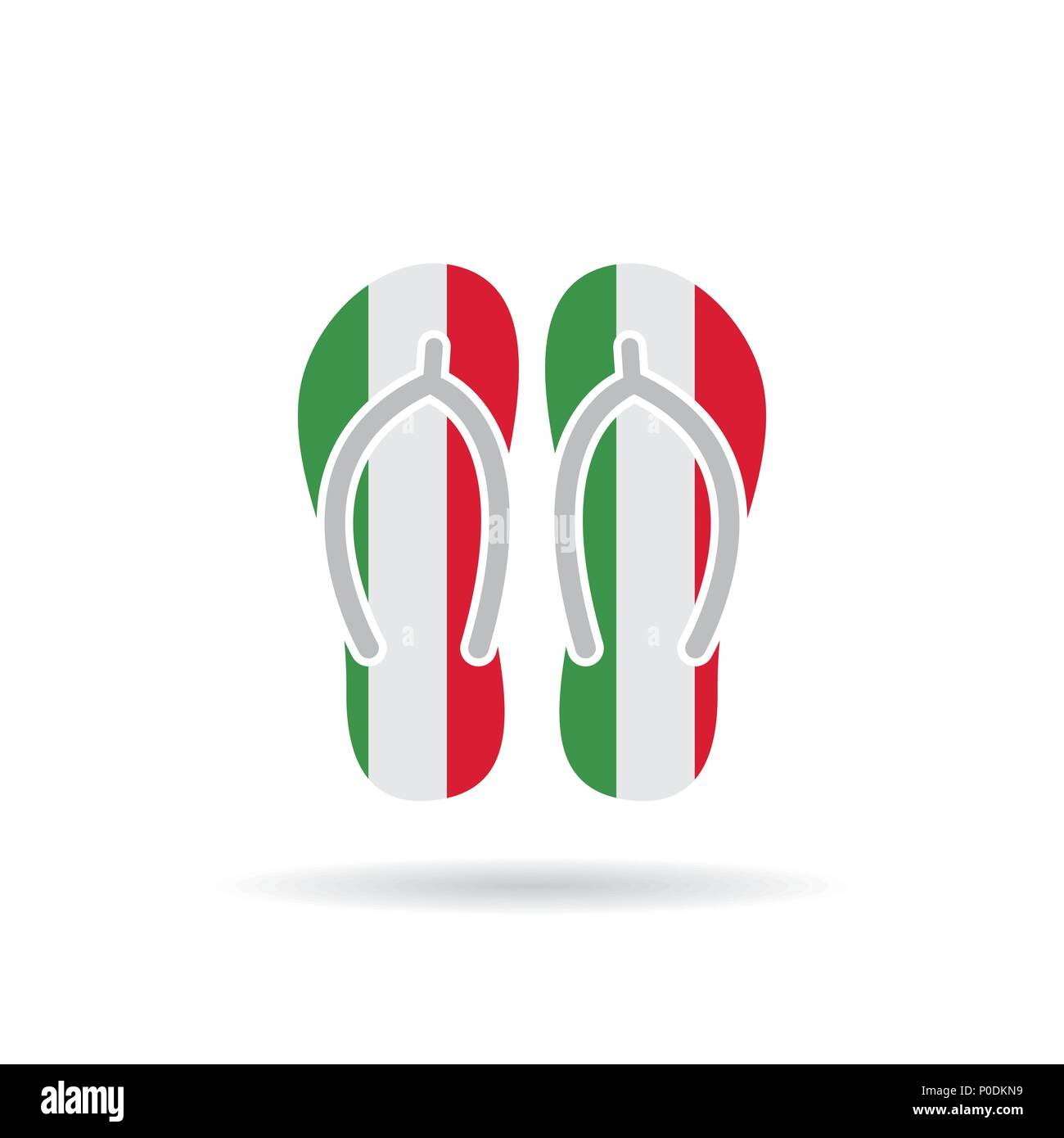 Italy flag flip flop sandals icon on a white background Stock Vector ...