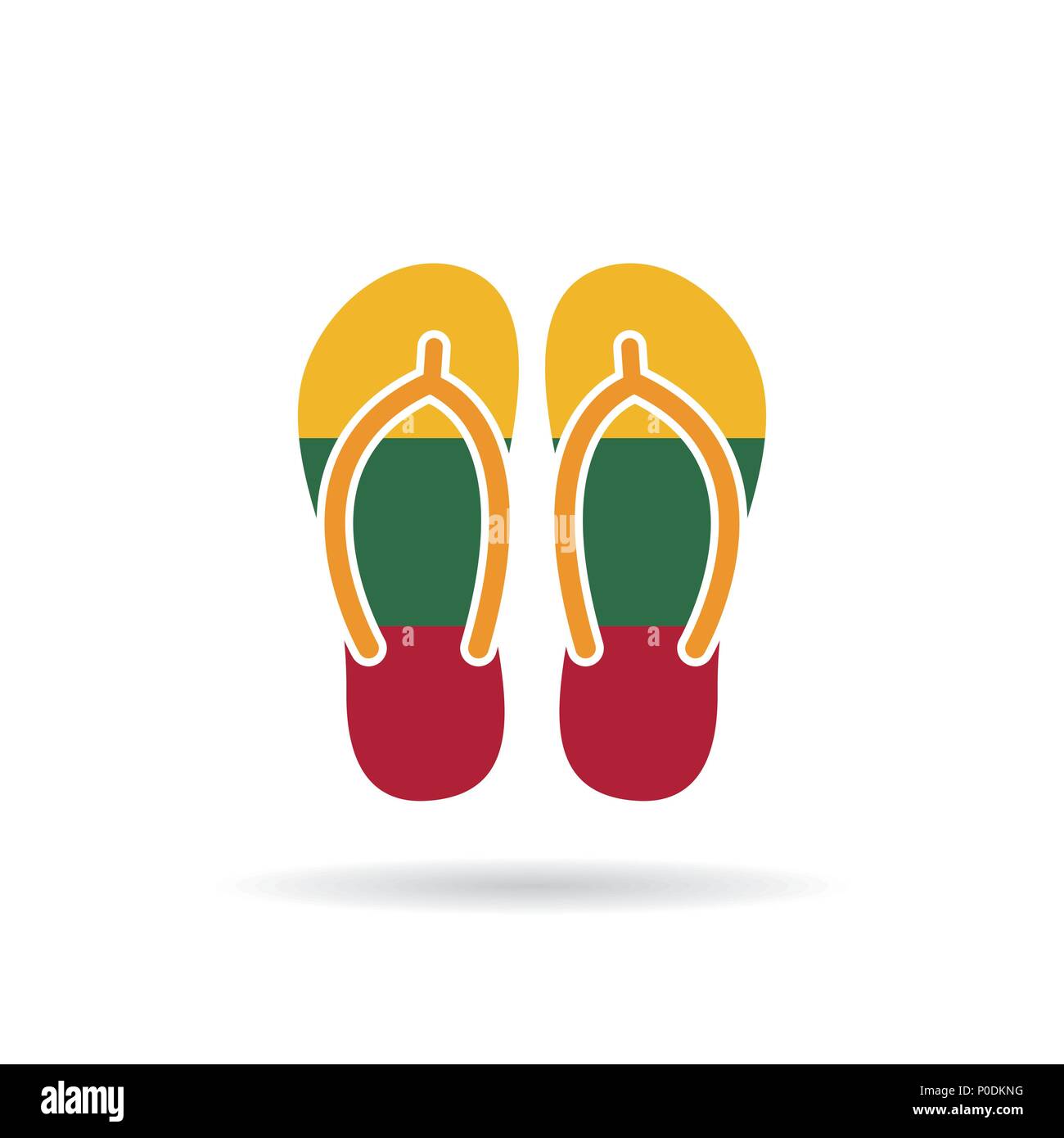 Lithuania flag flip flop sandals icon on a white background Stock ...