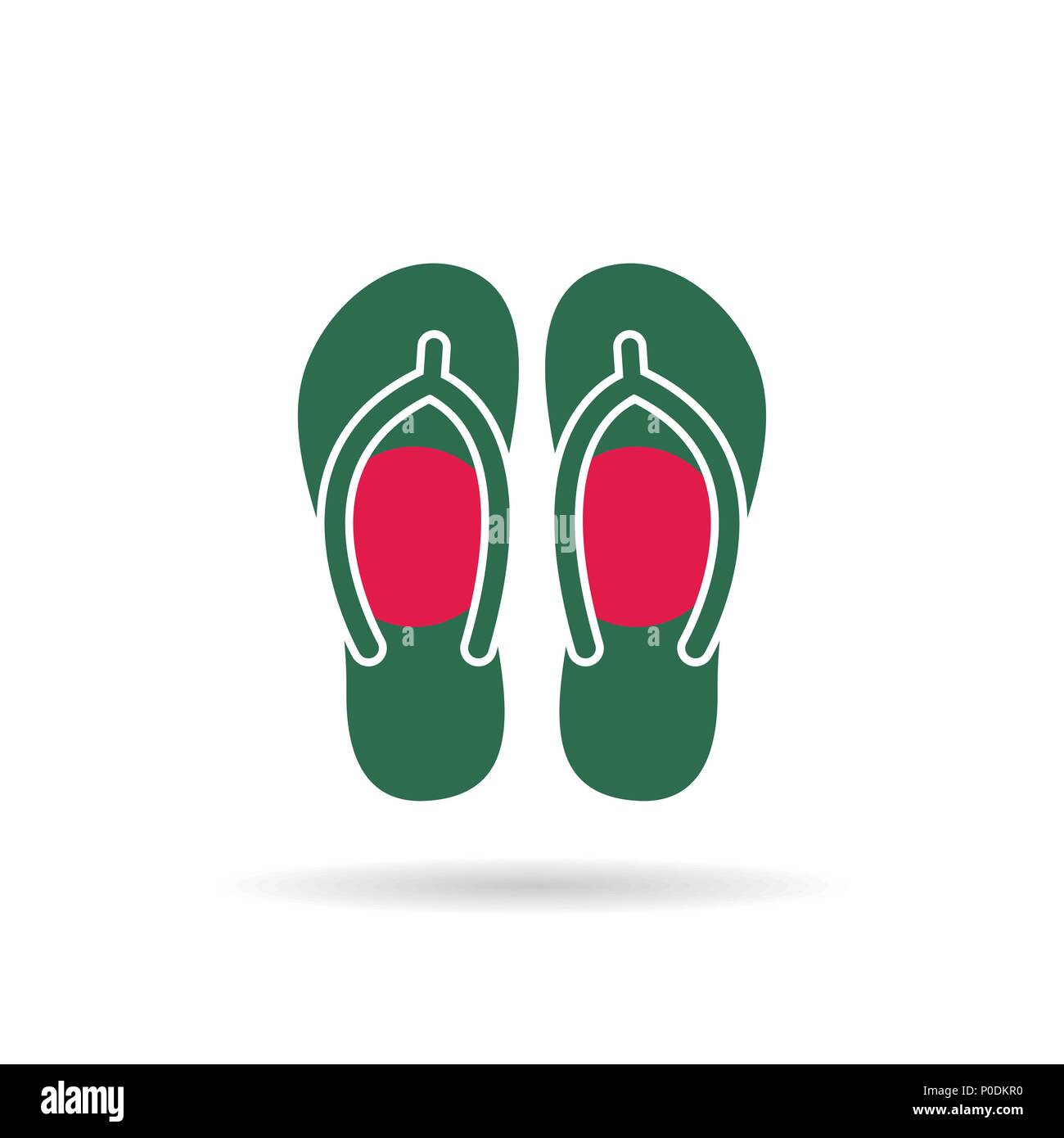 Bangladesh flag flip flop sandals icon on a white background Stock ...