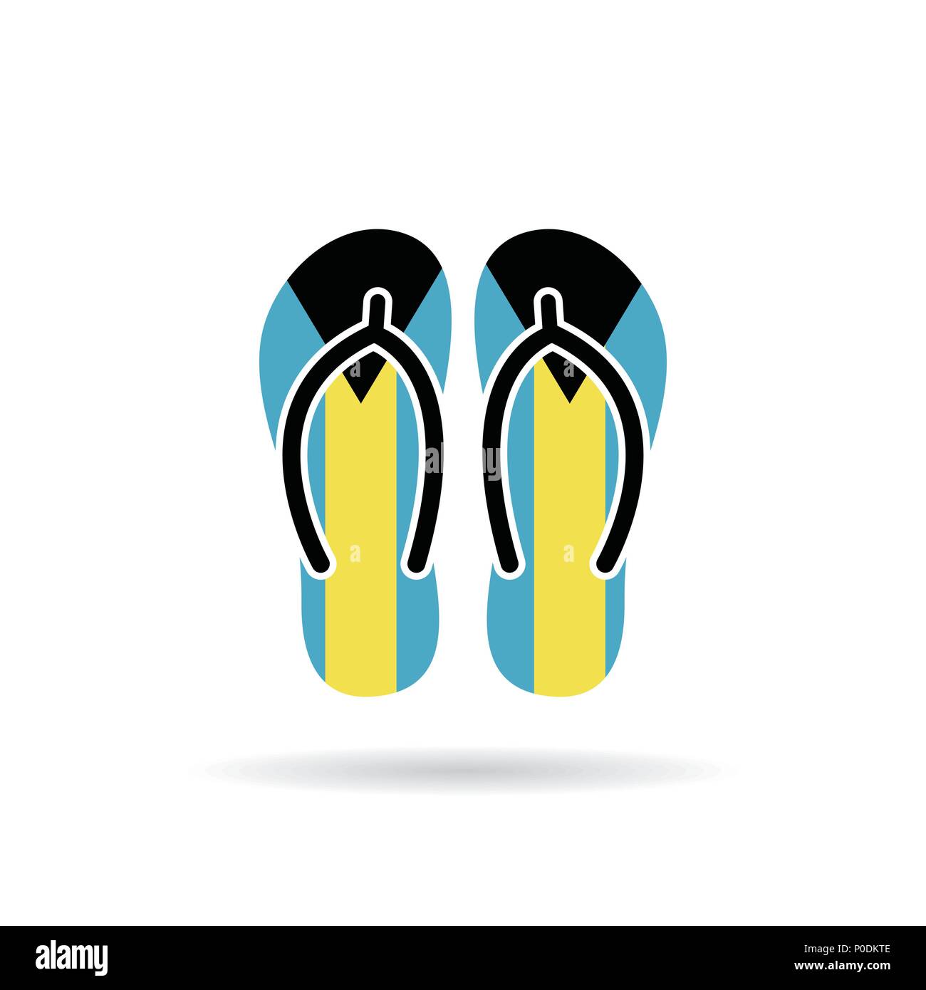 Bahamas flag flip flop sandals icon on a white background Stock Vector ...