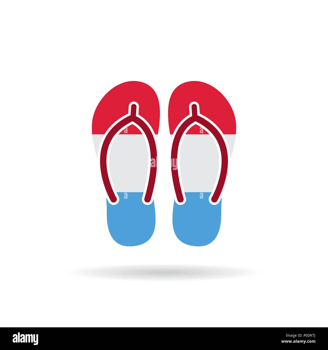 Luxembourg flag flip flop sandals icon on a white background Stock ...