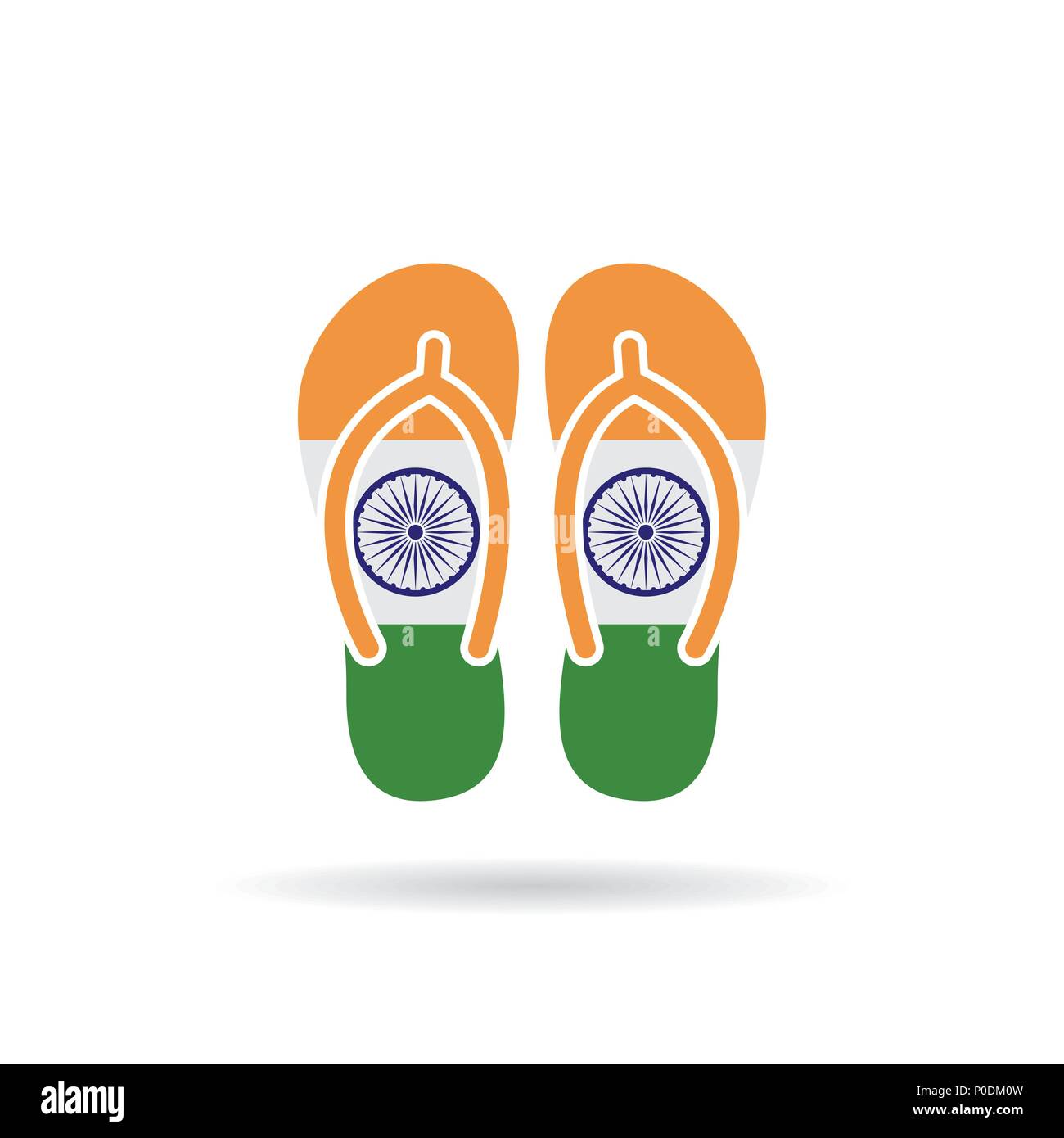 India flag flip flop sandals icon on a white background Stock Vector ...