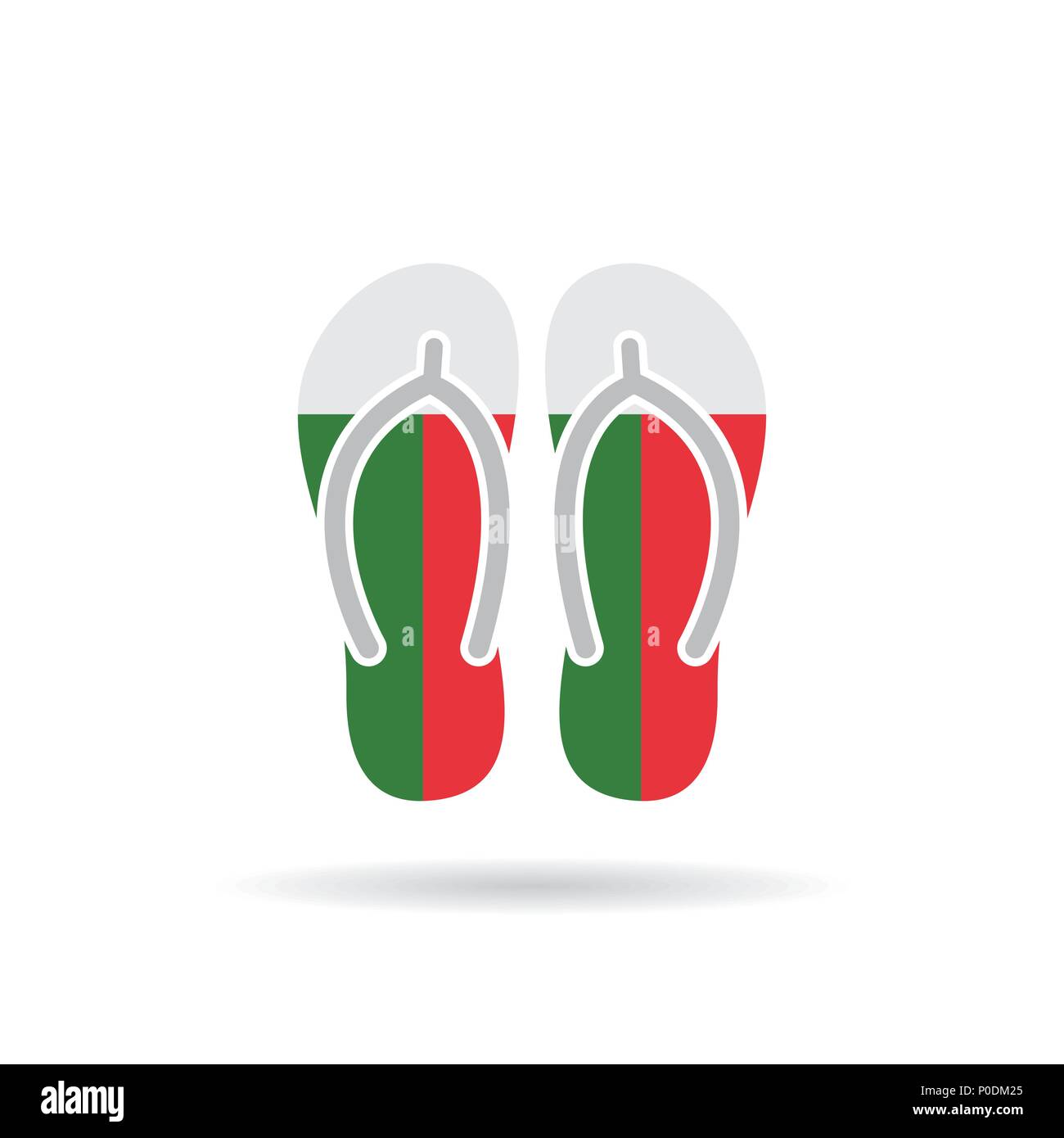 Madagascar flag flip flop sandals icon on a white background Stock ...