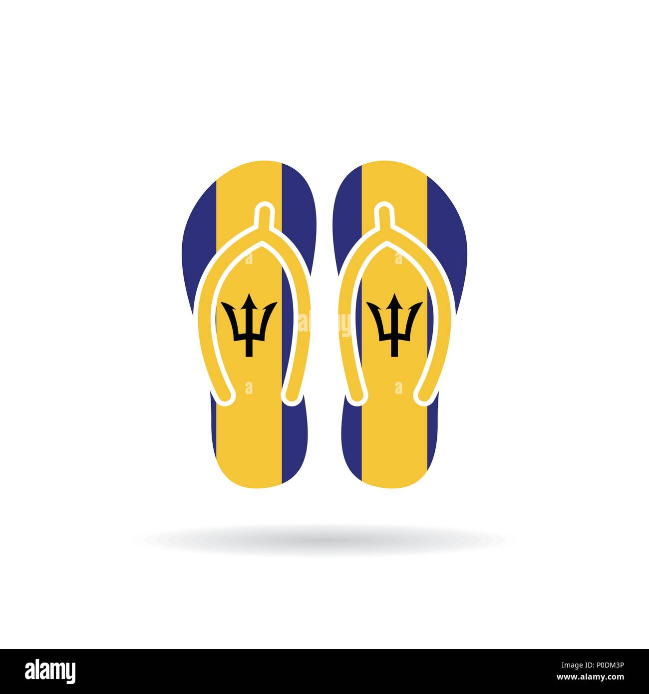 Barbados flag flip flop sandalBarbados flag flip flop sandals icon on a ...