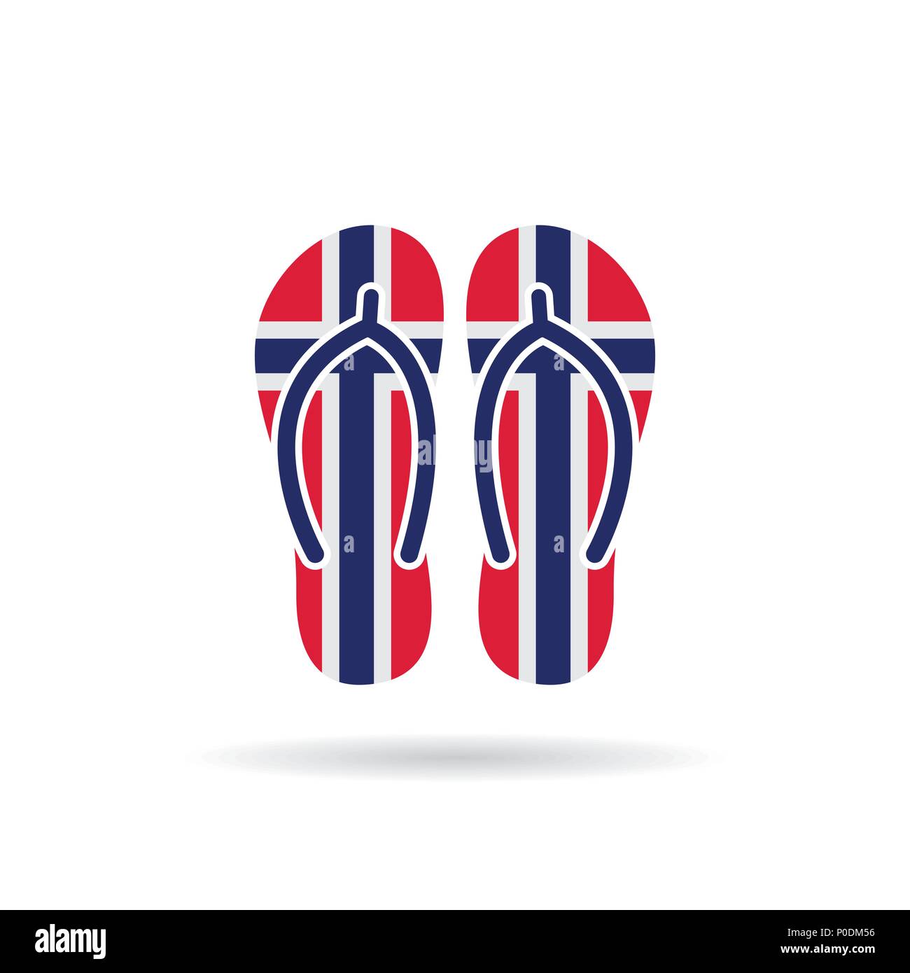 Norway flag flip flop sandals icon on a white background Stock Vector ...