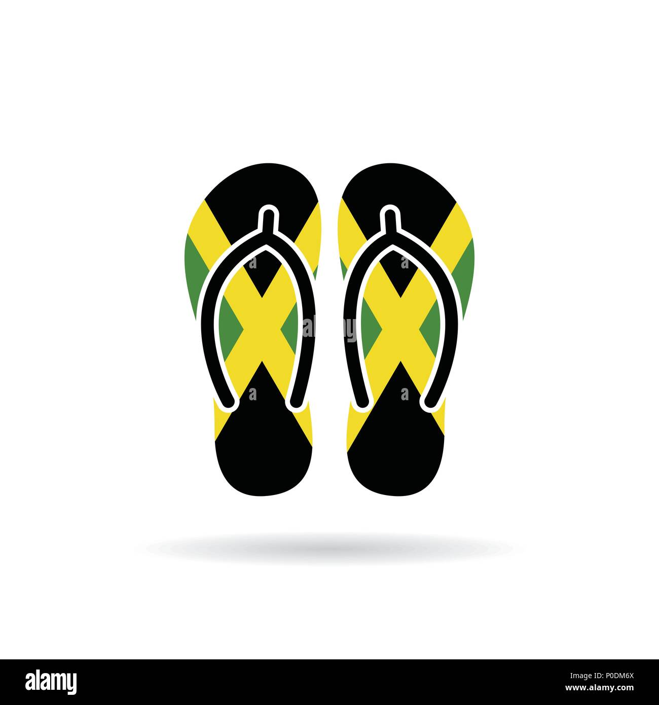 Jamaica flag flip flop sandals icon on a white background Stock Vector ...