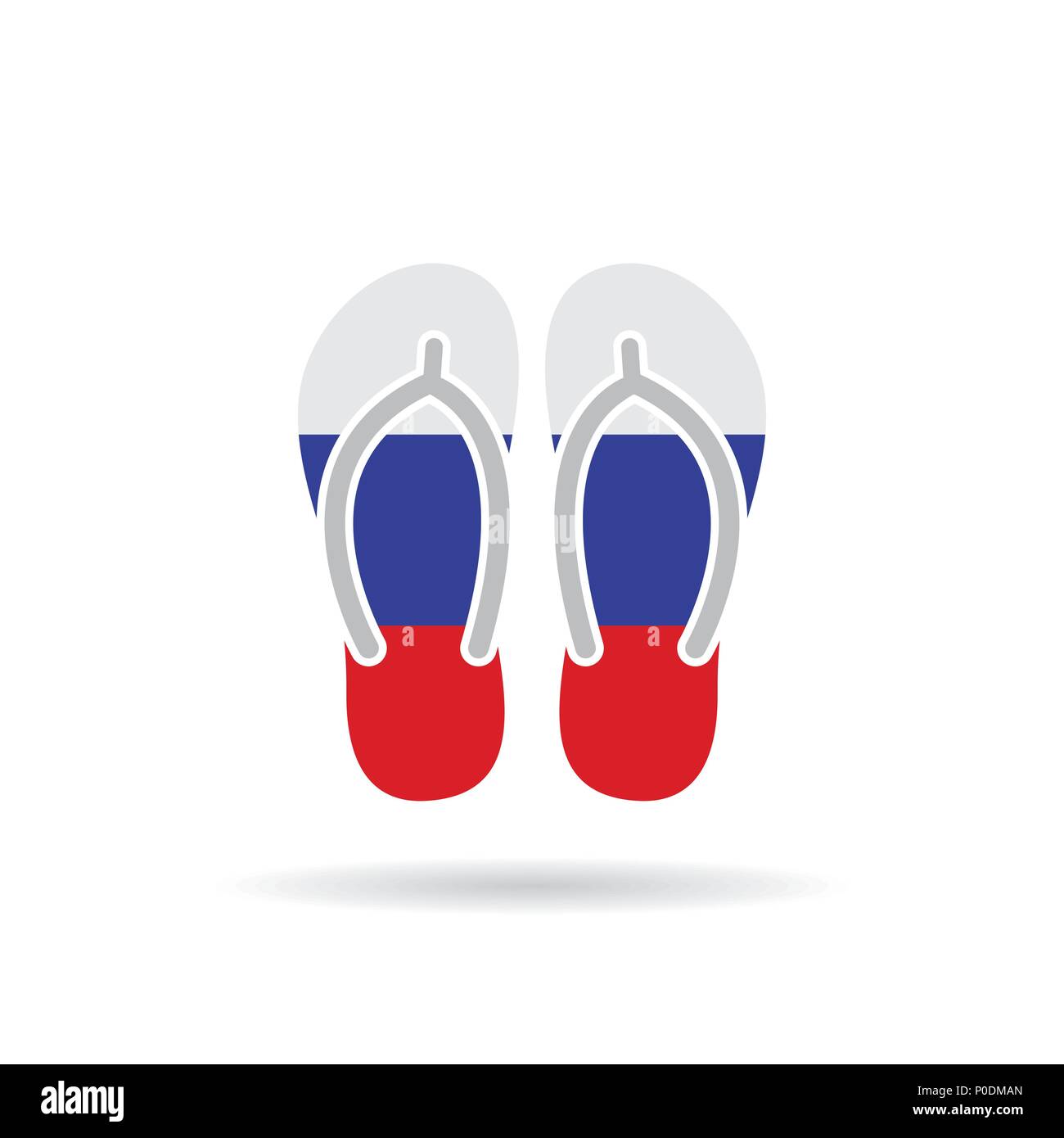 Russia flag flip flop sandals icon on a white background Stock Vector ...