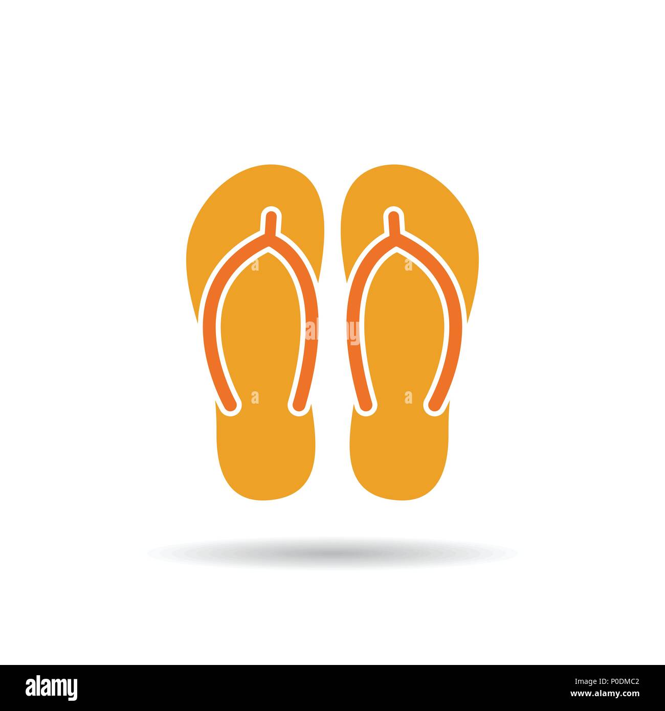 Orange flip flop sandals icon on a white background Stock Vector Image ...