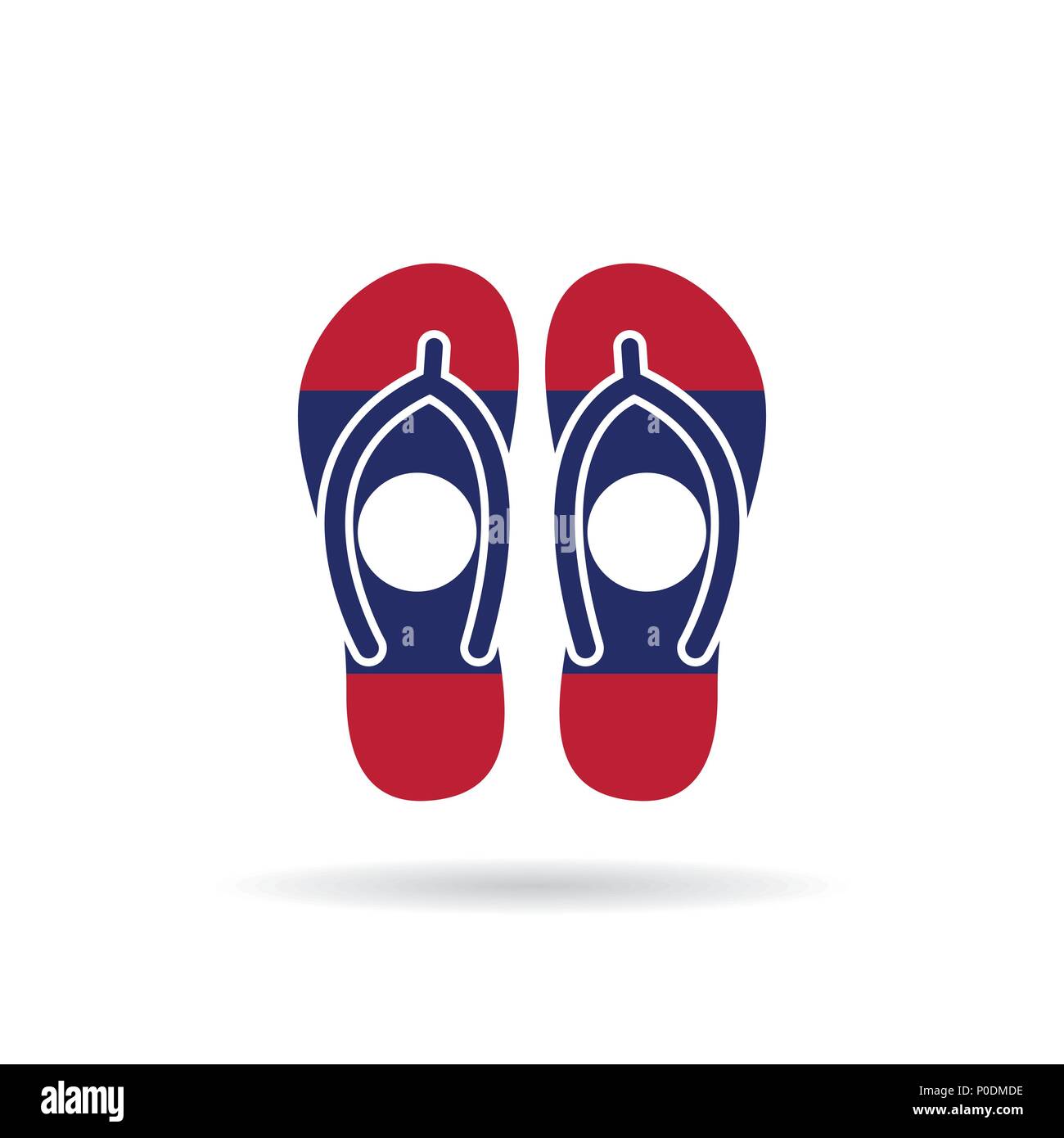 Laos flag flip flop sandals icon on a white background Stock Vector ...