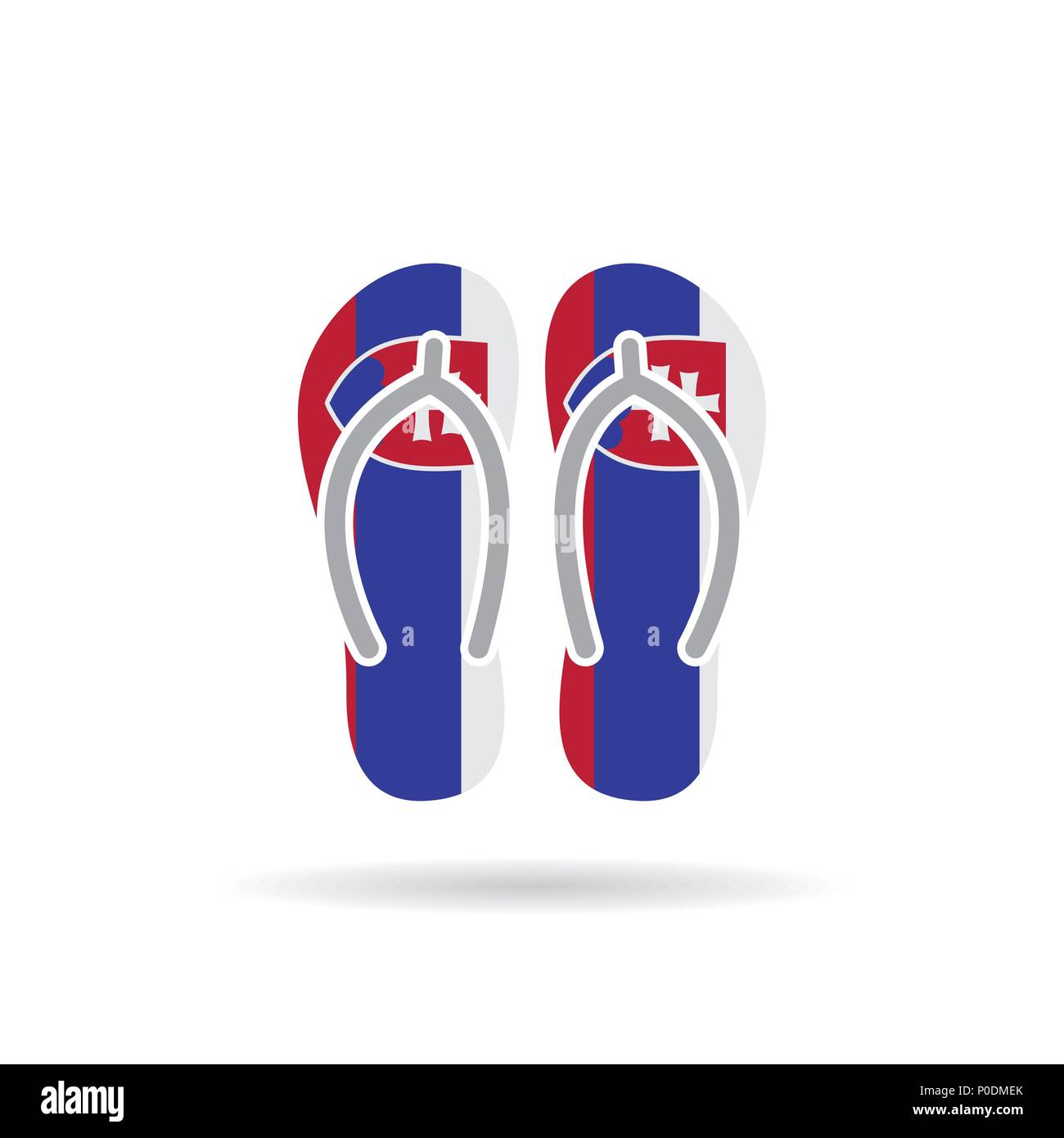 Slovakia flag flip flop sandals icon on a white background Stock Vector ...