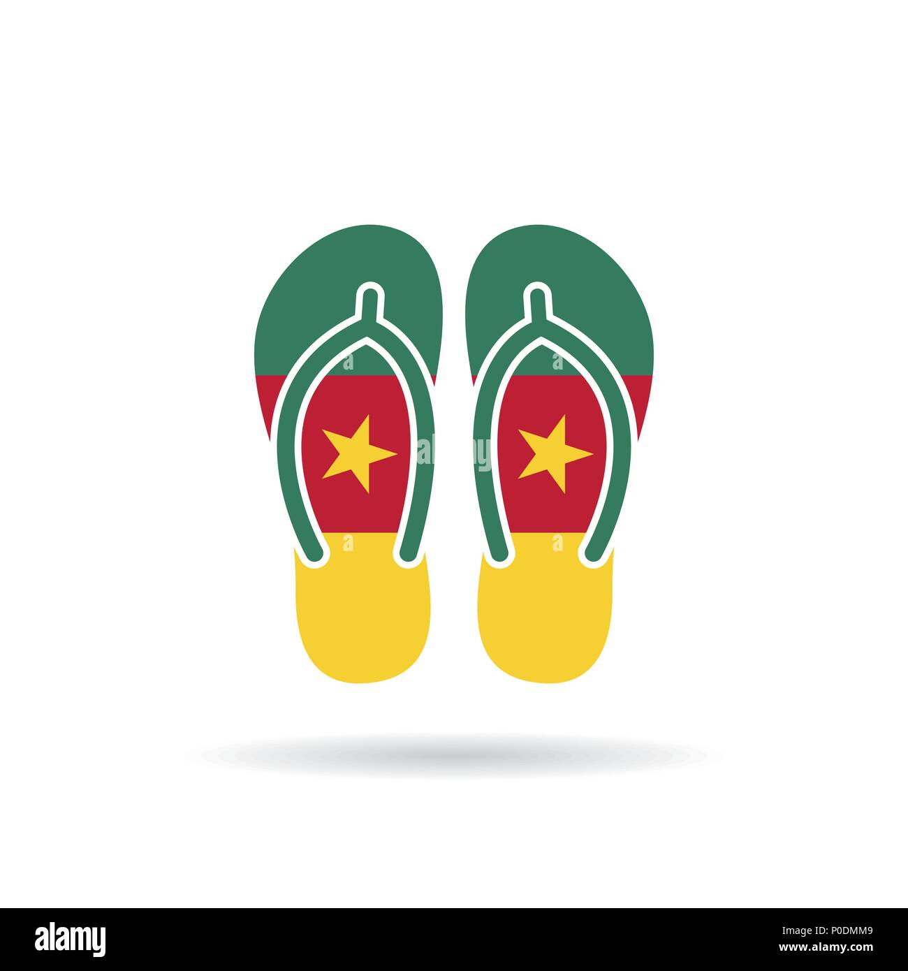 Senegal flag flip flop sandals icon on a white background Stock Vector ...
