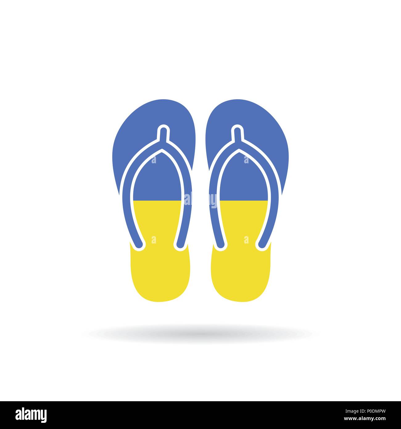 Ukraine flag flip flop sandals icon on a white background Stock Vector ...