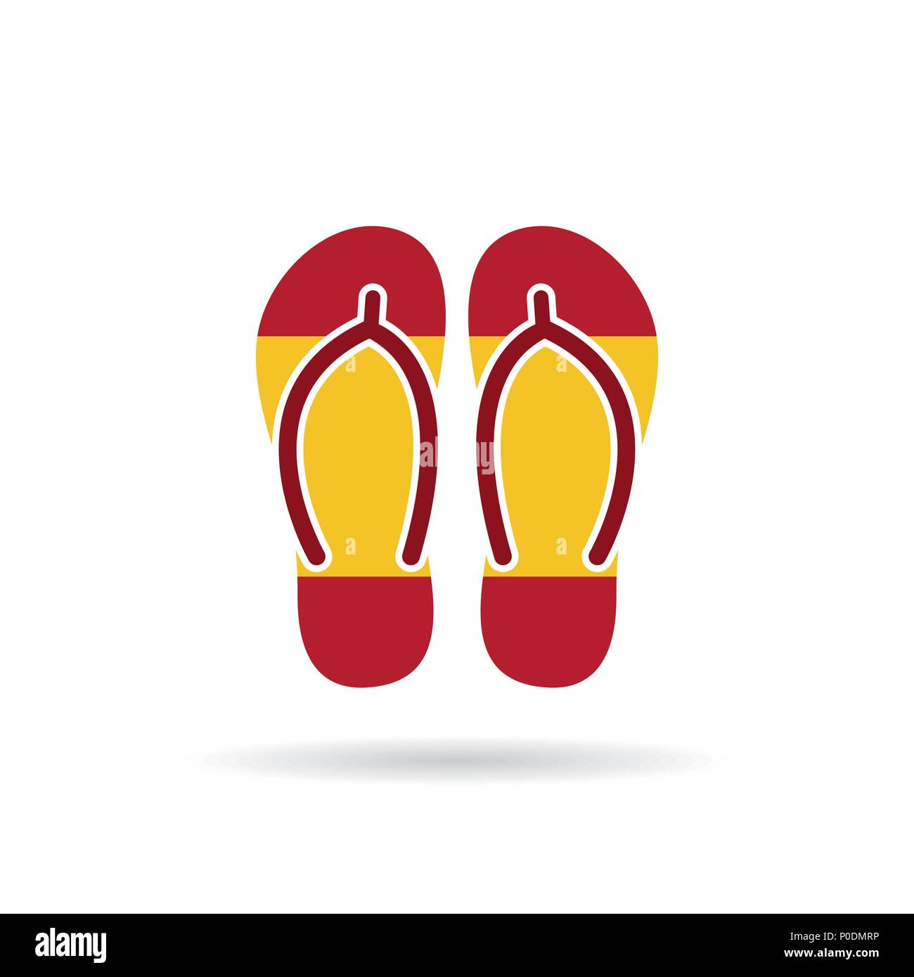 Spain flag flip flop sandals icon on a white background Stock Vector ...