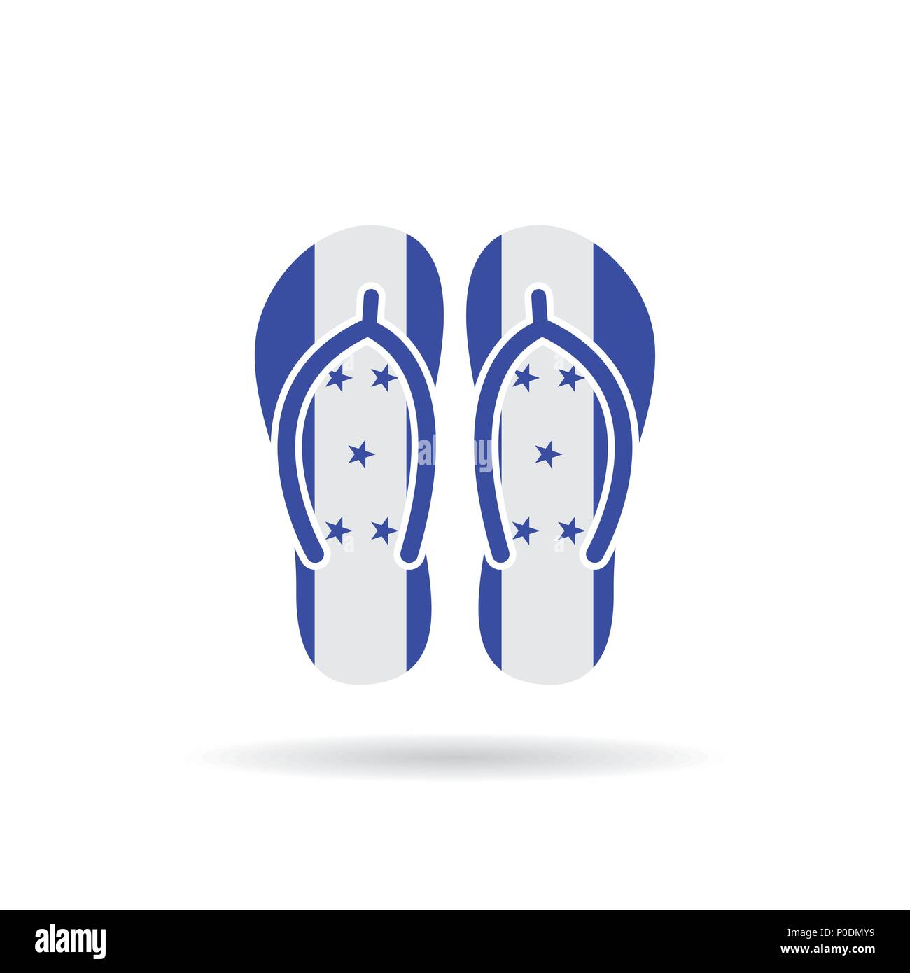 Honduras flag flip flop sandals icon on a white background Stock Vector ...