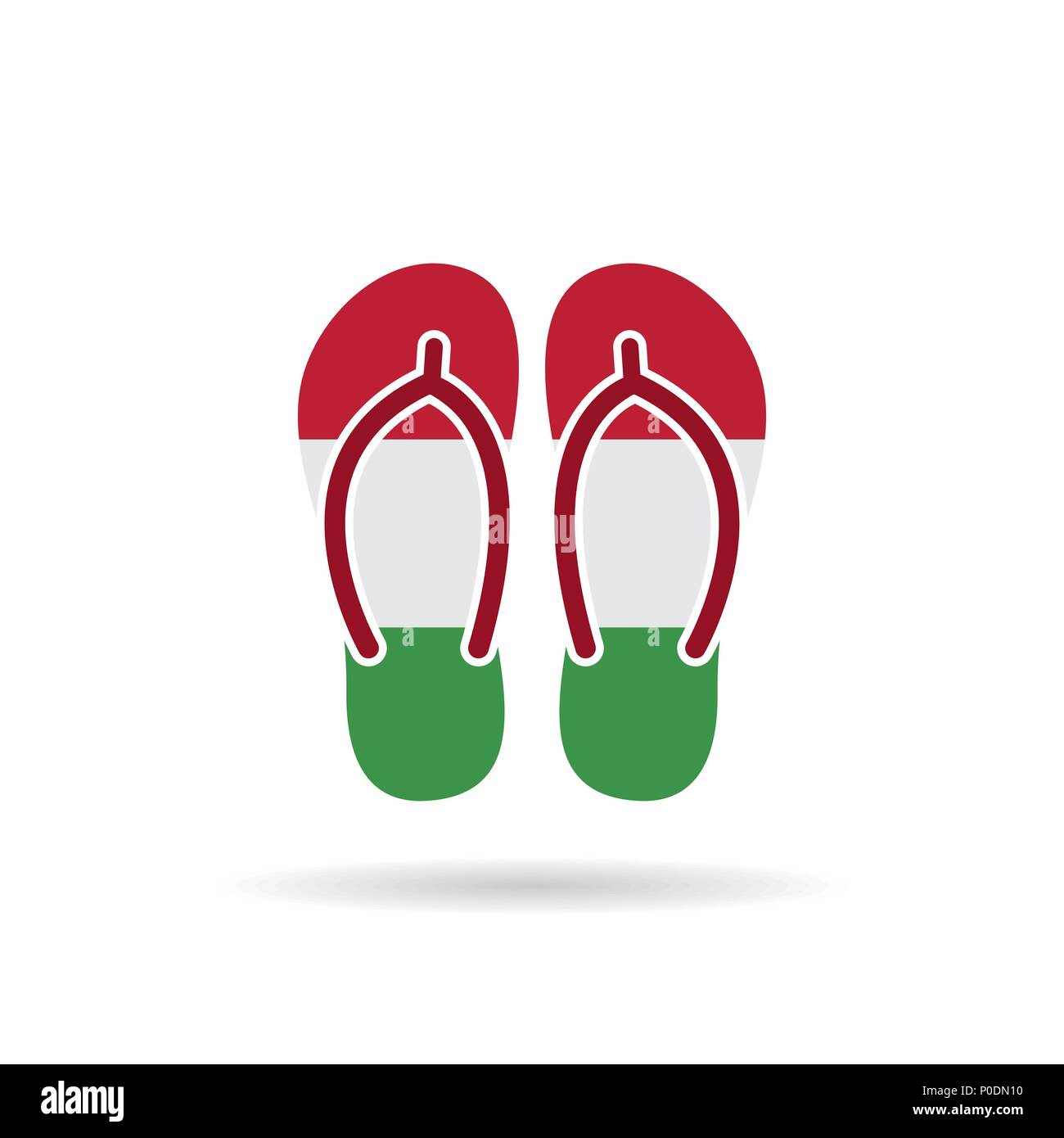 Hungary flag flip flop sandals icon on a white background Stock Vector ...