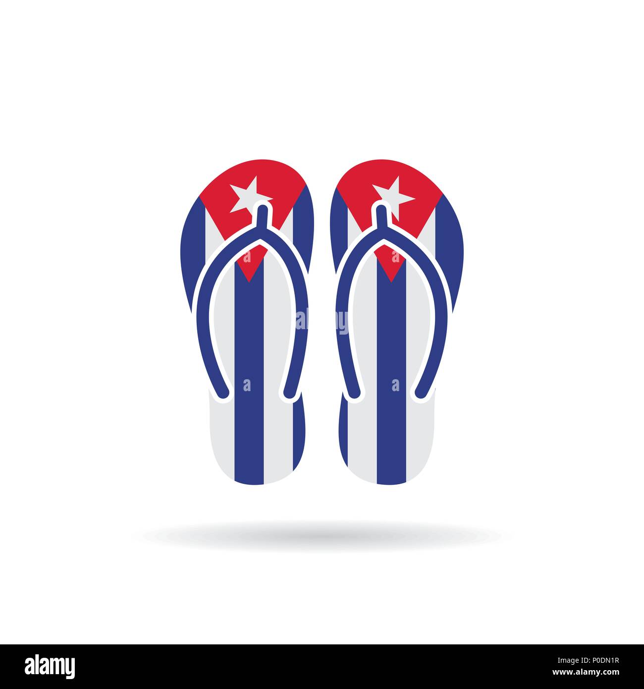 Cuba flag flip flop sandals icon on a white background Stock Vector ...
