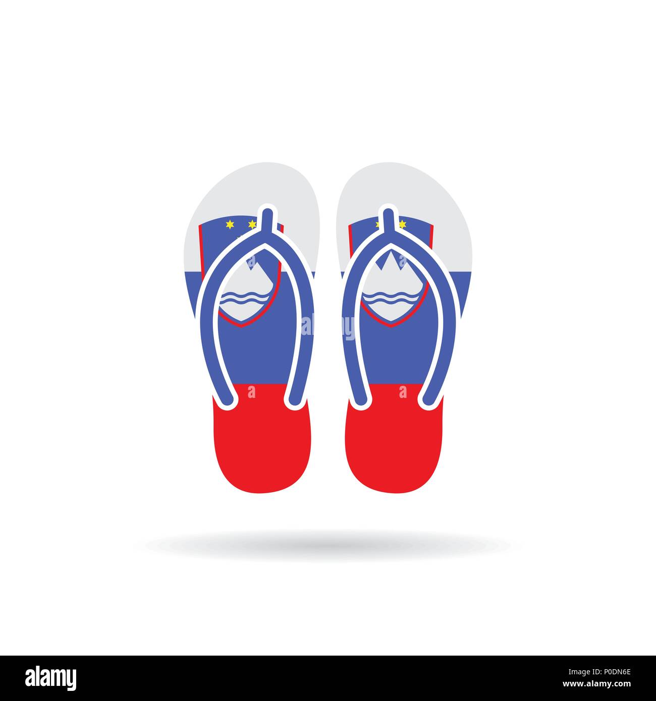 Slovenia flag flip flop sandals icon on a white background Stock Vector ...