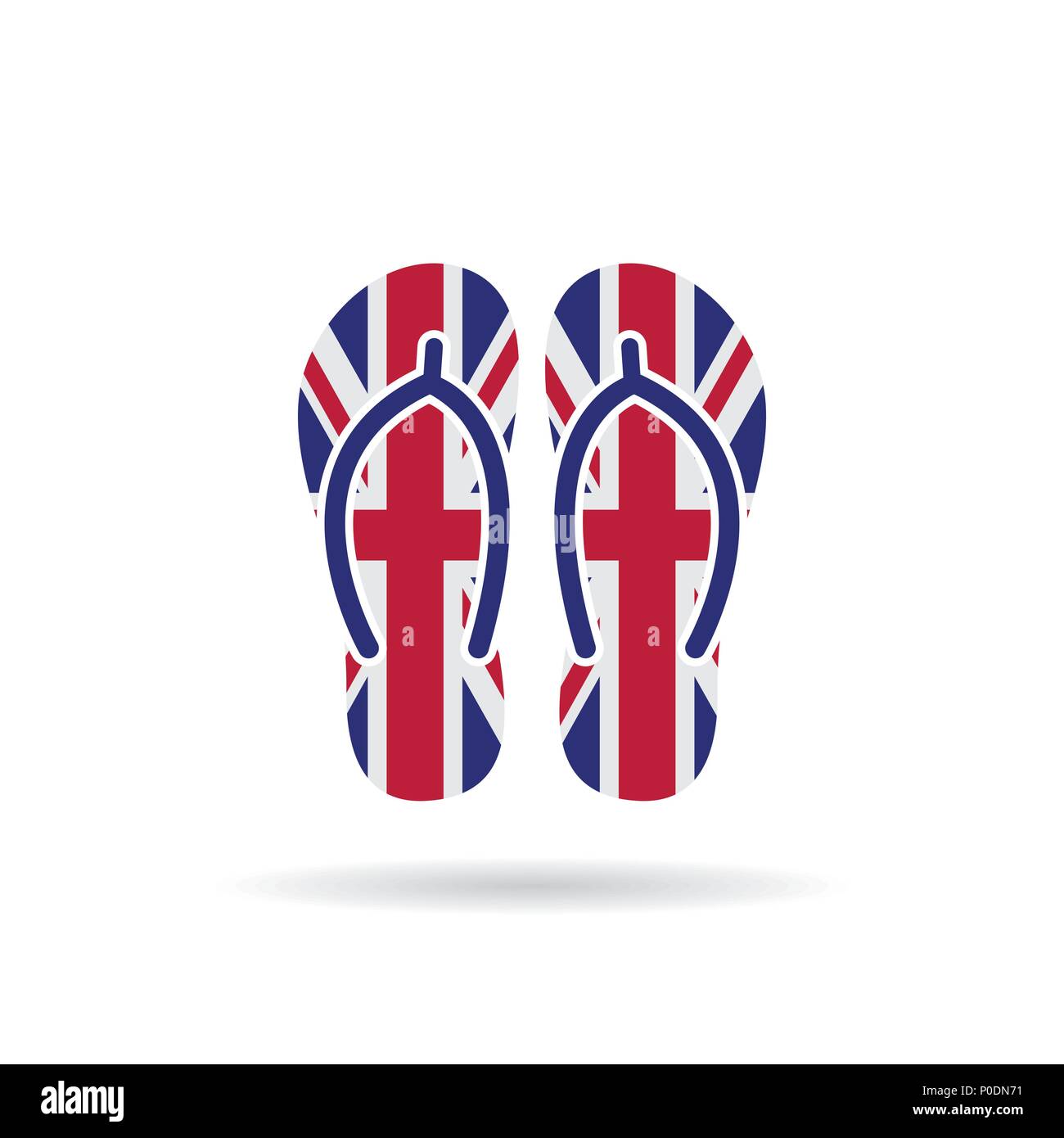 United Kingdom flag flip flop sandals icon on a white background Stock ...