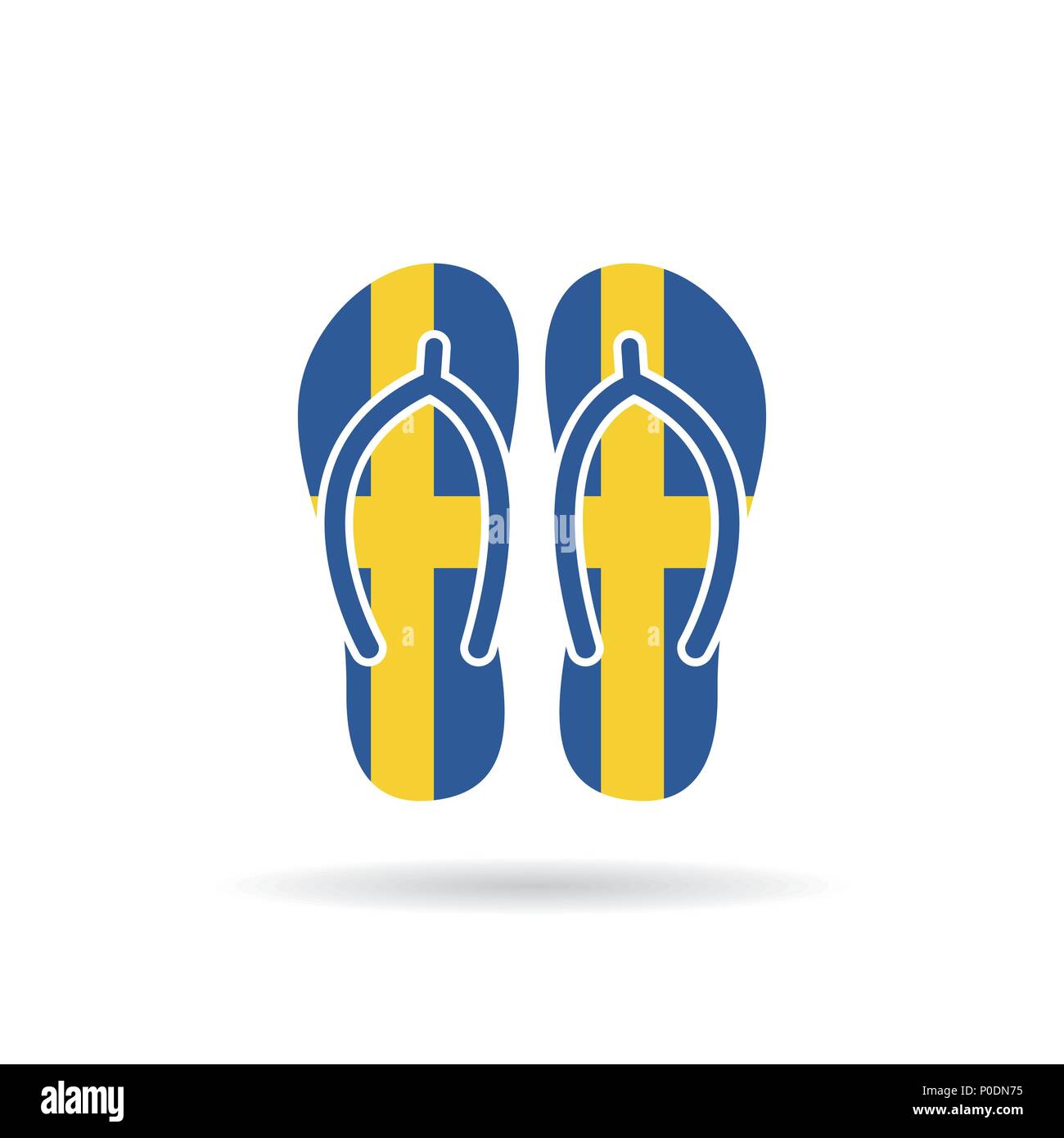 Sweden flag flip flop sandals icon on a white background Stock Vector ...