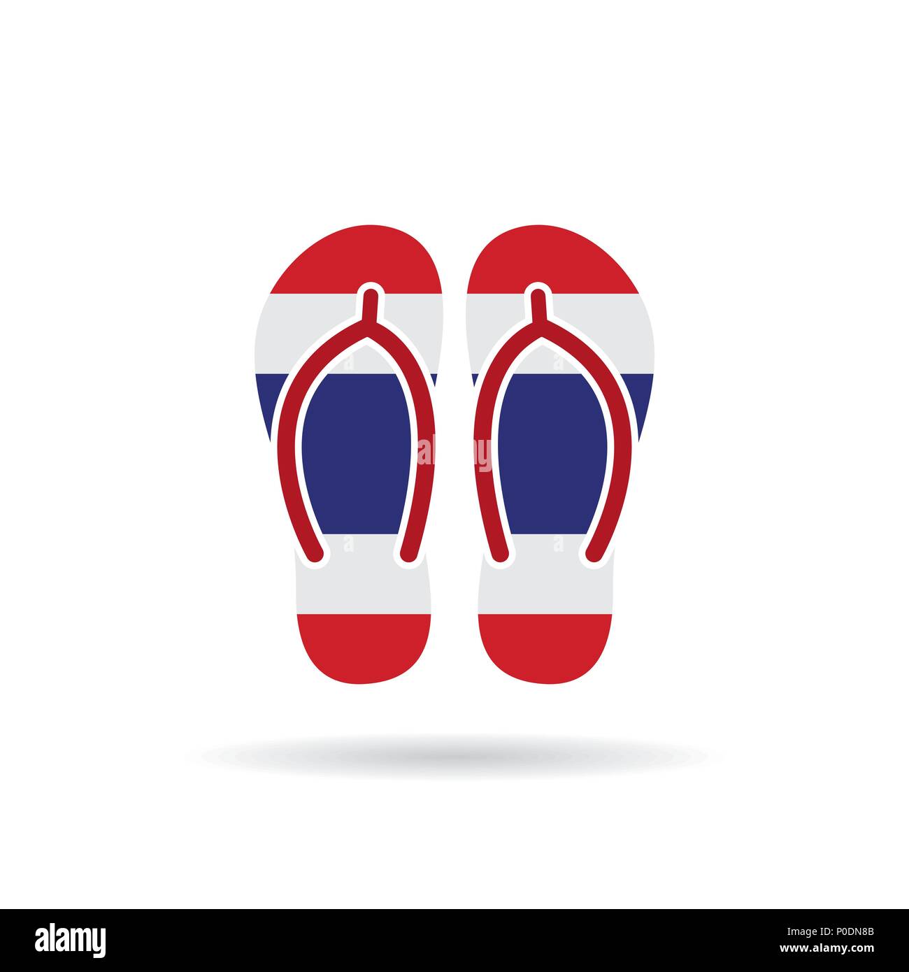 Thailand flag flip flop sandals icon on a white background Stock Vector ...