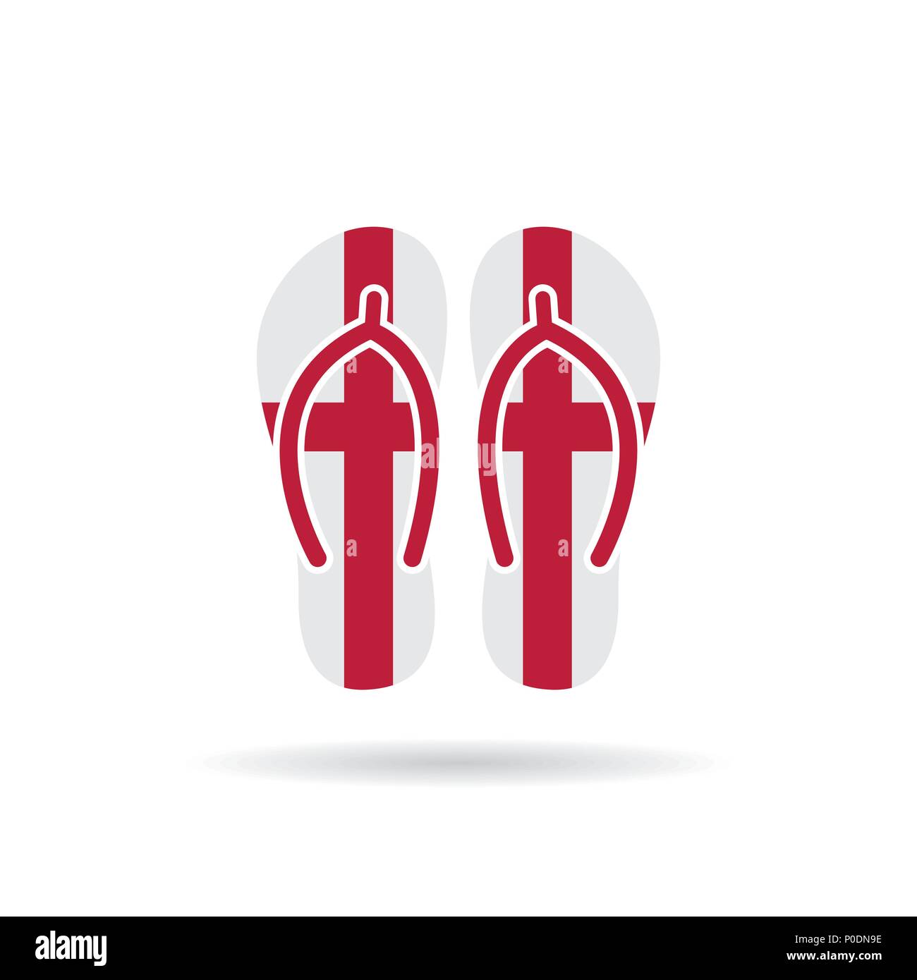 England flag flip flop sandals icon on a white background Stock Vector ...