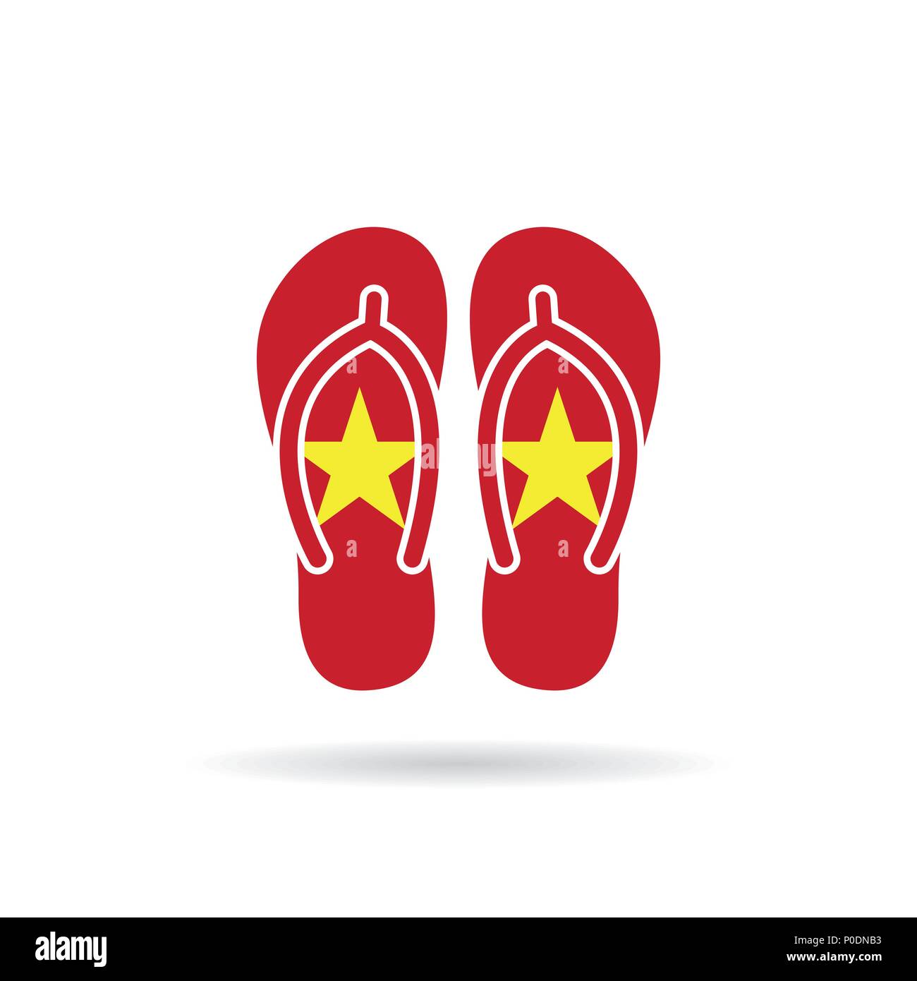 Vietnam flag flip flop sandals icon on a white background Stock Vector ...