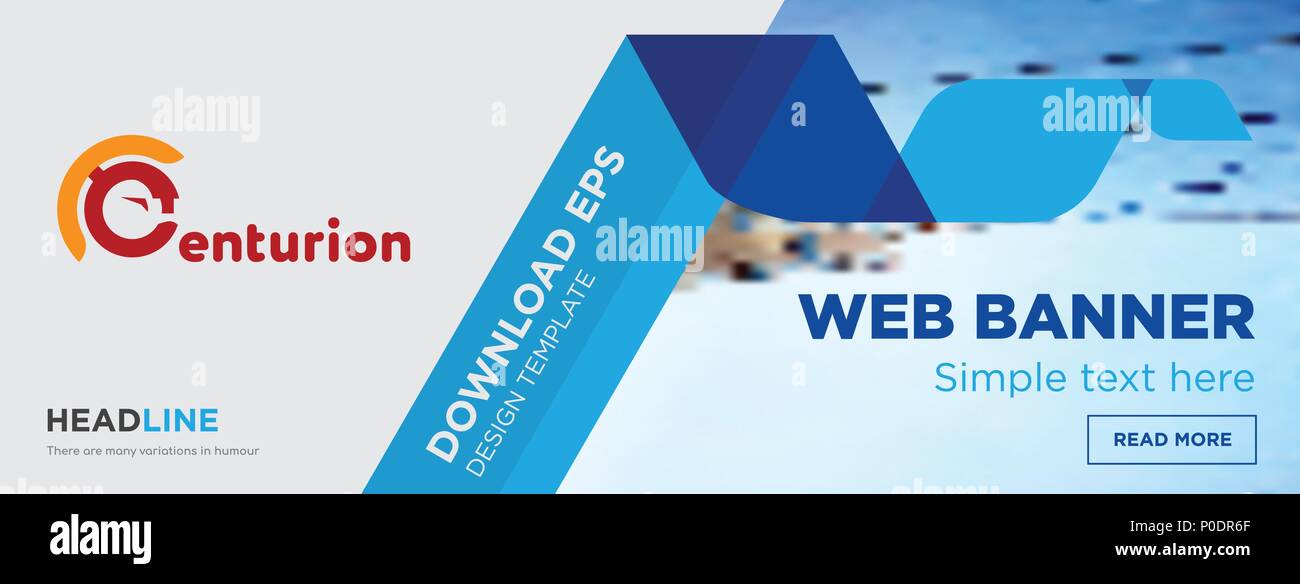 centurion concept horizontal webpage banner template design on abstract