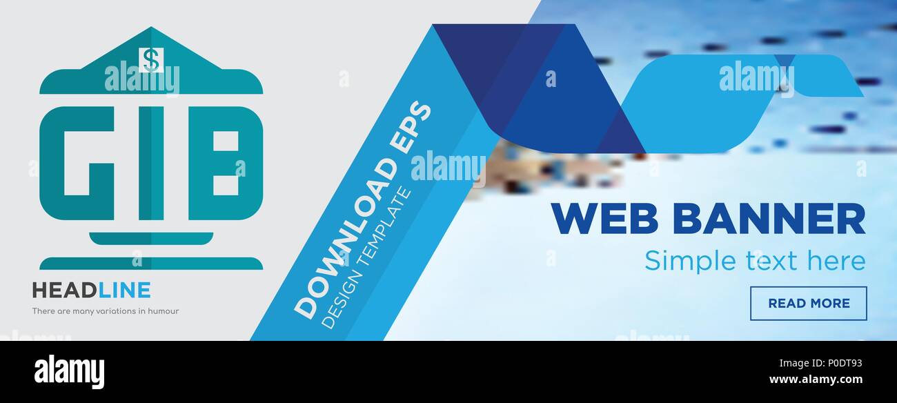 generic bank concept horizontal webpage banner template design on