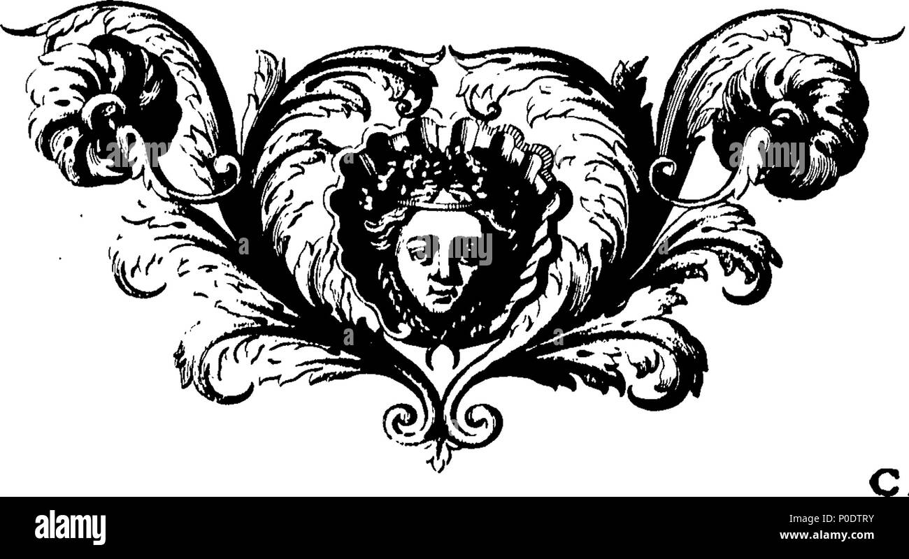 . English: Fleuron from book: A treatise of the five orders of columns ...