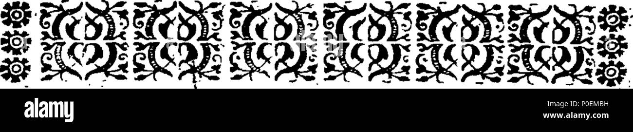 . English: Fleuron from book: A true and faithful narrative of Oliver Cromwell's compact with the devil for seven years, on the Day in which he gain'd the Battle at Worcester; and on which Day, at the Explration of the said Term, he afterwards died. As it was Related by Colonel Lindsey, who was an Eye-Witness of that Diabolical Conference, Related in Mr. Arch-Deacon Eachard's History of England. With a letter from the Lady Claypole, Oliver Cromwell's beloved Daughter, to her Sister the Viscountess of Falconbridge, copied from the Original, and found in the Lord Falconbridge's Study, soon after Stock Photo