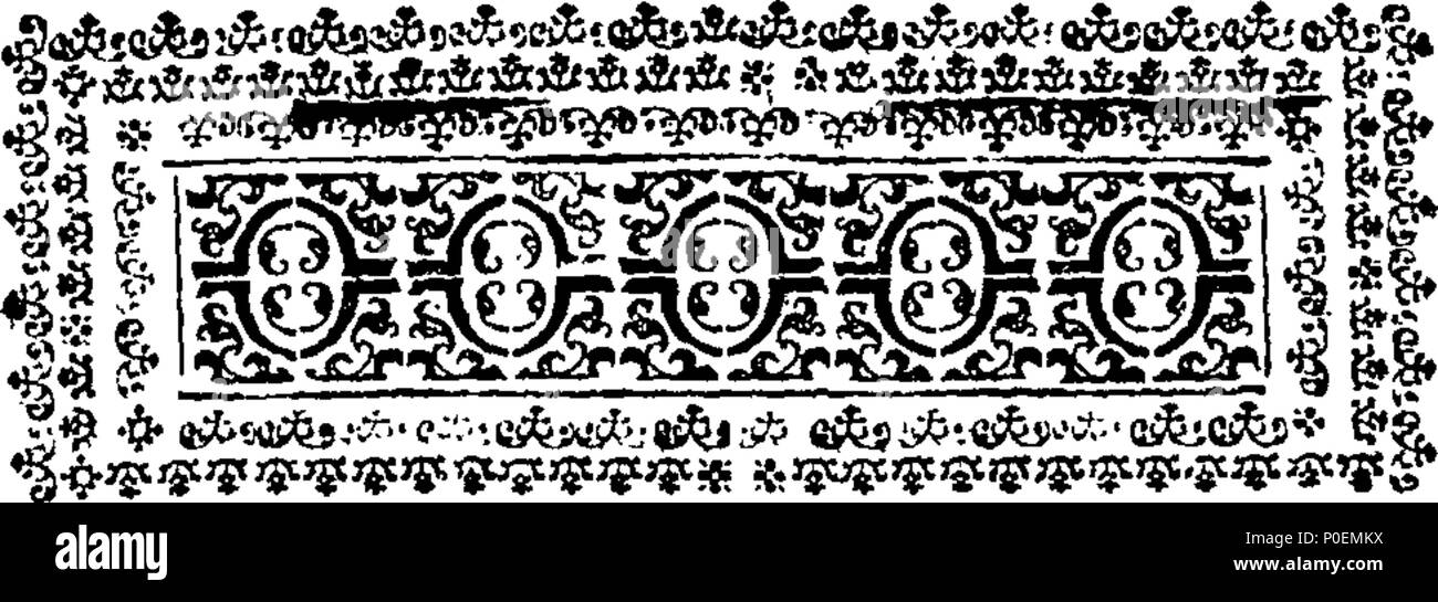 . English: Fleuron from book: A true and particular account of the battle at Sheriff-Muir: with an exact list of all the nobility, general officers, chiefs of clans, and number of private men, in the King's army in Scotland; under the command of the Duke of Mar. To which is added, a form of prayer an thanksgiving us'd on Thursday, January 26, 1716, for the King's safe and happy landing. By an officer of the King's army. 240 A true and particular account of the battle at Sheriff-Muir- with an exact list of all the nobility Fleuron N045786-3 Stock Photo