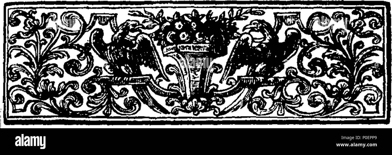 . English: Fleuron from book: A vindication of the Old Church of England. Or; an answer to Mr. Wainhouse's novelties of the Church of Rome. 246 A vindication of the Old Church of England Fleuron T063953-19 Stock Photo