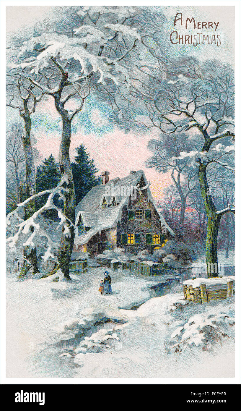 Foto Di Natale Vintage.Vintage Christmas Postcard Stock Photo Alamy
