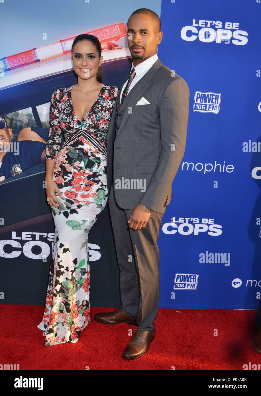 Damon Wayans Jr. and wife Samara Saraiva at the Let s Be Cops premiere at the Arclight Theatre in Los Angeles.a Damon Wayans Jr. and wife Samara Saraiva 128 ------------- Red Carpet Event, Vertical, USA, Film Industry, Celebrities,  Photography, Bestof, Arts Culture and Entertainment, Topix Celebrities fashion /  Vertical, Best of, Event in Hollywood Life - California,  Red Carpet and backstage, USA, Film Industry, Celebrities,  movie celebrities, TV celebrities, Music celebrities, Photography, Bestof, Arts Culture and Entertainment,  Topix, vertical,  family from from the year , 2014, inquiry Stock Photo