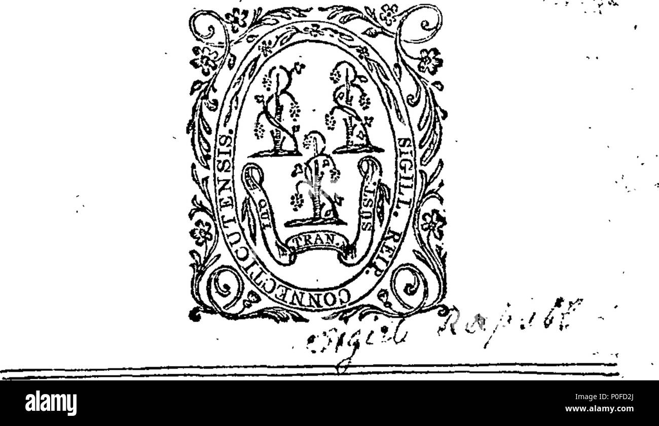 . English: Fleuron from book: Acts and laws of the state of Connecticut, in America. 259 Acts and laws of the state of Connecticut, in America. Fleuron W006810-2 Stock Photo