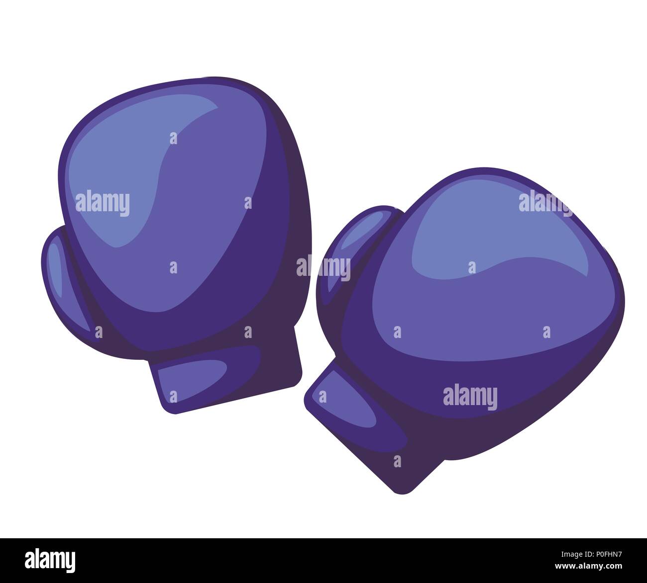 Boxing gloves icon. Two dark purple gloves. Vector illustration isolated on white background