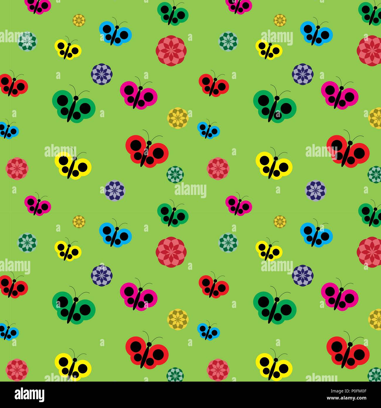 Butterfly and flowers printing design. Seamless pattern. Vector illustration. Stock Vector