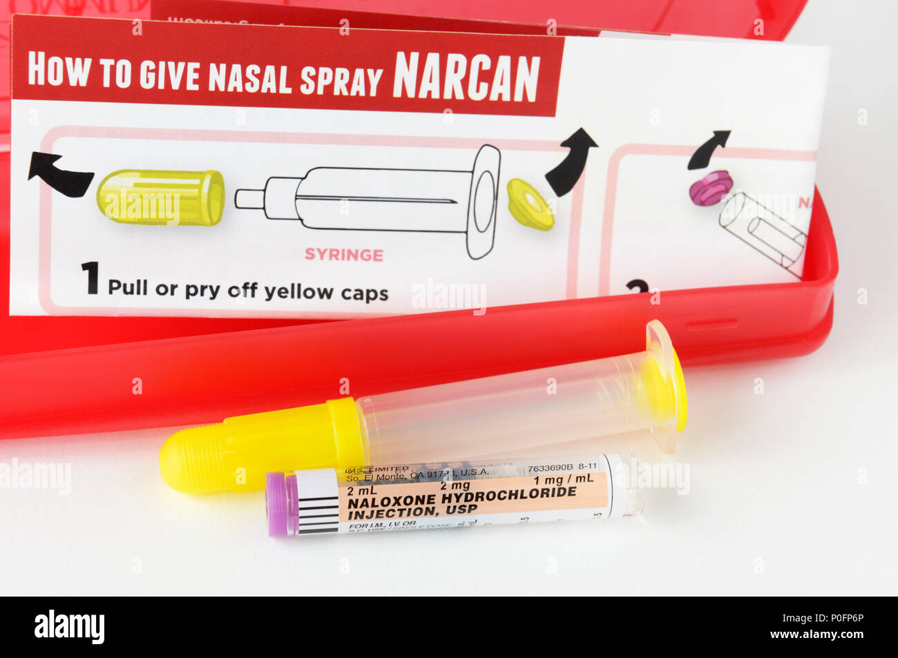 Narcan, Naloxone Hydrochloride, nasal spray to treat heroin overdose Stock Photo
