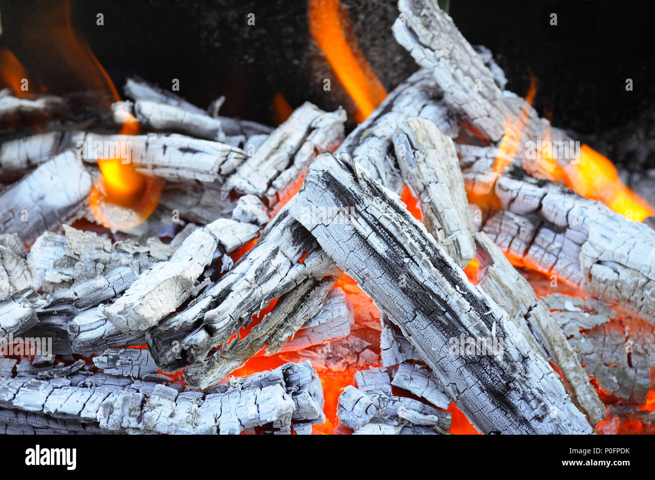 bonfire, fire, wood coal and ash Stock Photo Alamy