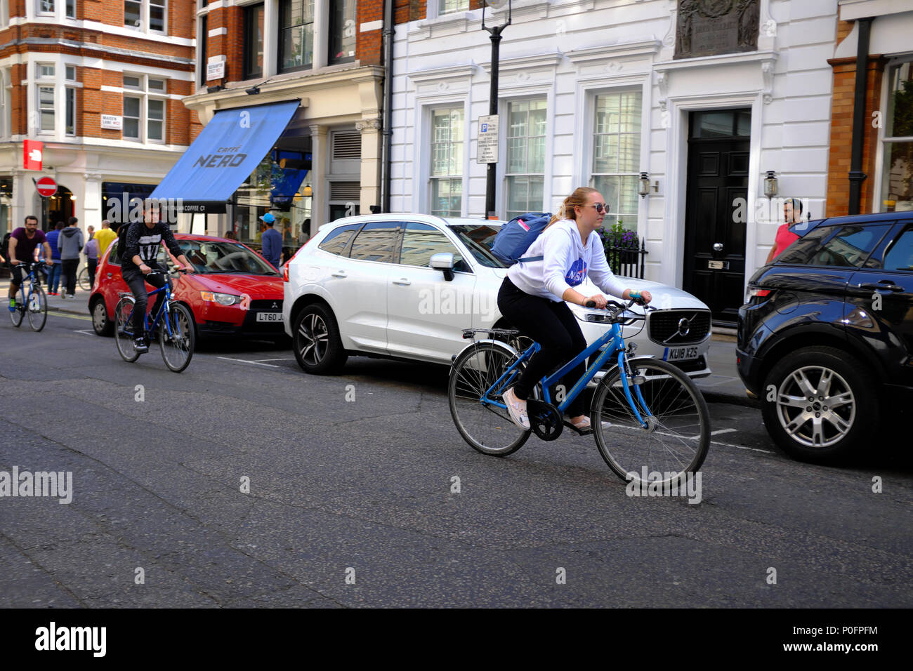Cycling in London, England, UK Stock Photo Alamy