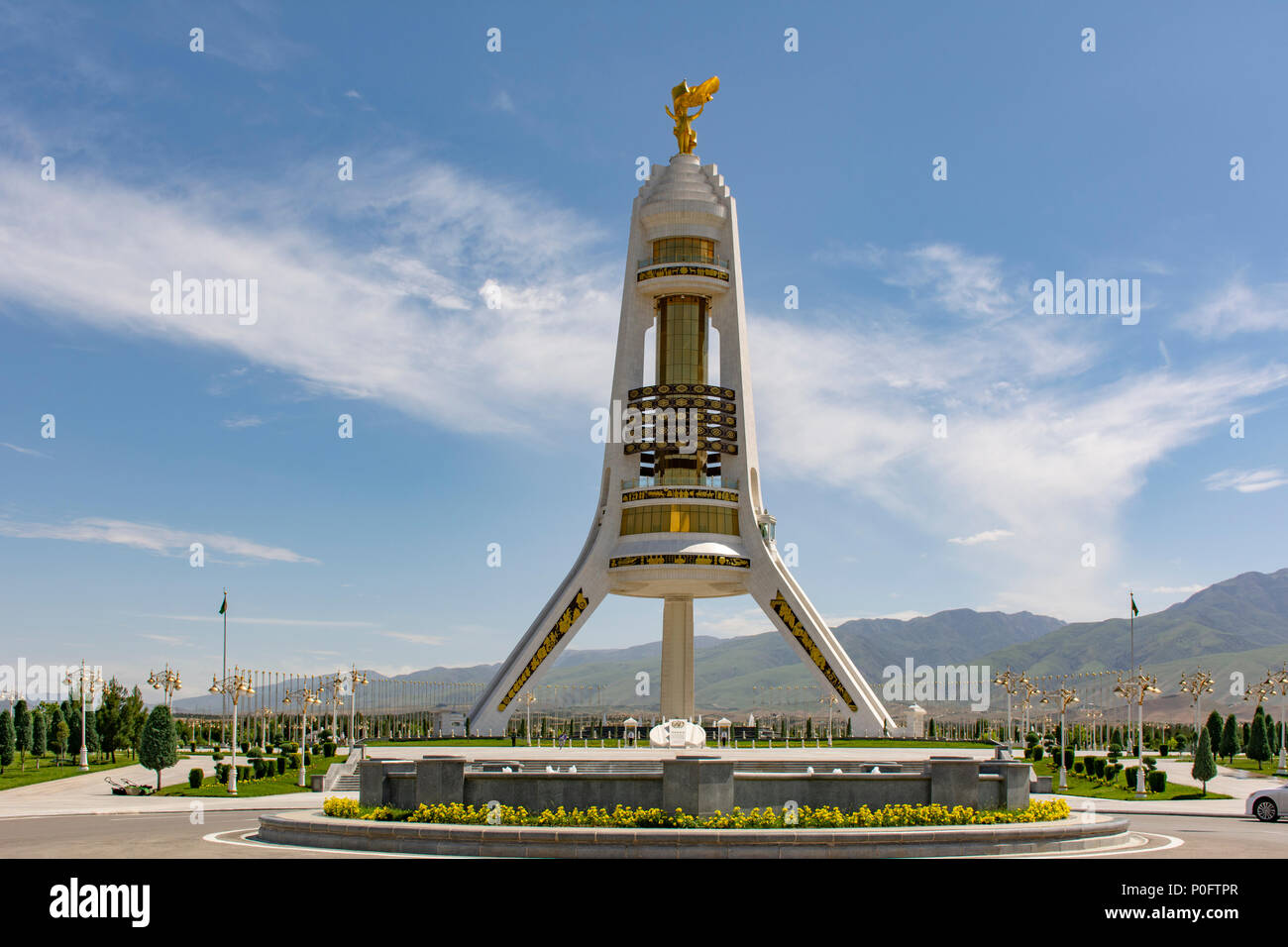 Neutrality Monument Ashgabat Turkmenistan Stock Photo Alamy
