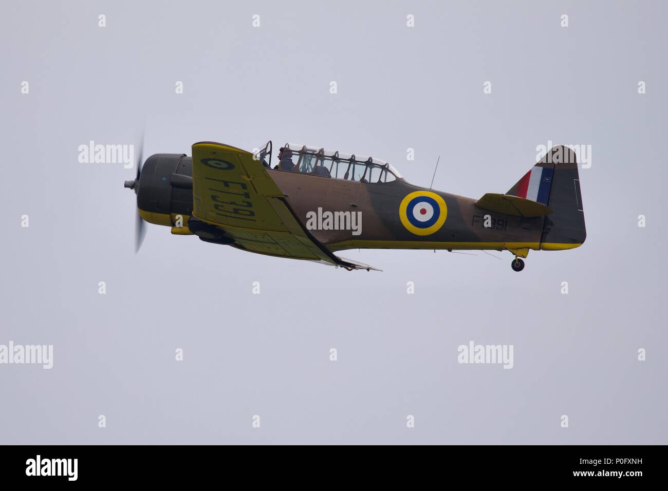 The Wacky Wabbit a North American Harvard 4 (G-BJST) at the Duxford Air Festival on the 27 May 2018 Stock Photo