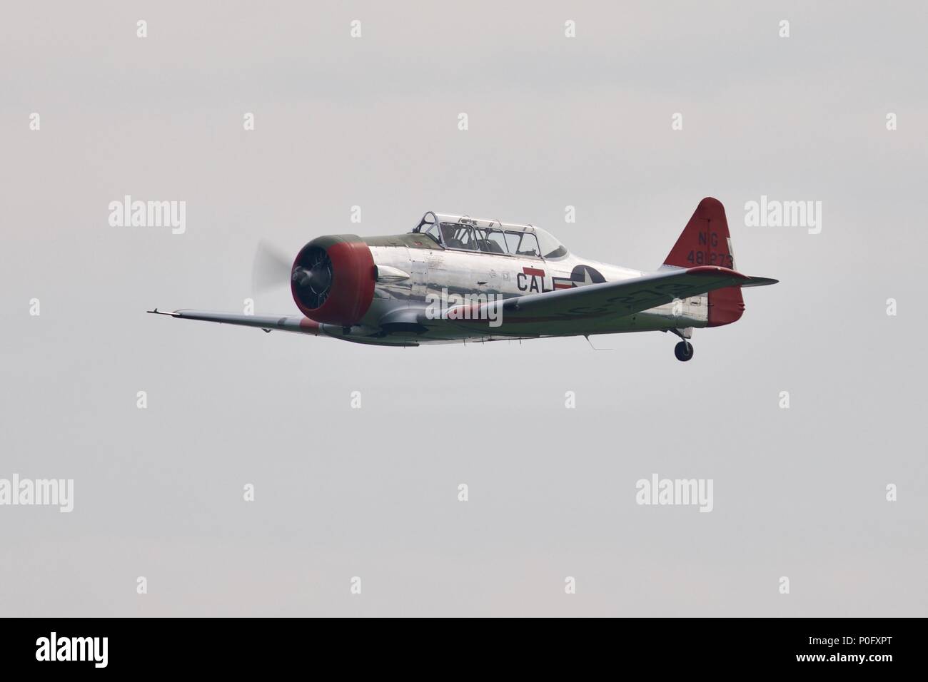 Harvard T-6 Mk.4 (G-CJWE) built in 1952 at the Canadian Car & foundry Stock Photo
