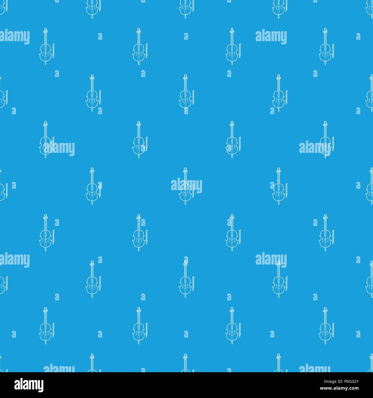 Violin pattern vector seamless blue Stock Vector