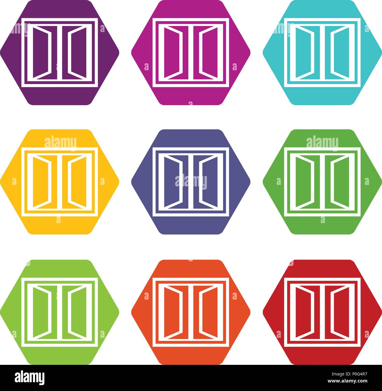 Plastic window frame icons set 9 vector Stock Vector Image & Art - Alamy