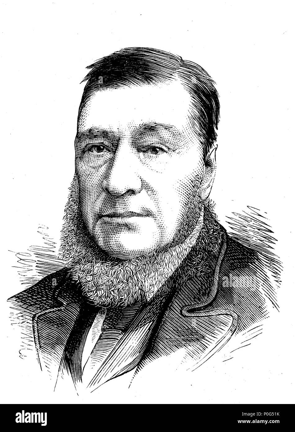 The rebellion in the Transvaal and Basuto-Land: Paul Kruger, President of the Transvaal and Member of the Rebel Triumvirate. The First Boer War, also known as the First Anglo-Boer War, the Transvaal War or the Transvaal Rebellion, was a war fought from 16 December 1880 until 23 March 1881 between the United Kingdom and the South African Republic , digital improved reproduction of an original print from the year 1881 Stock Photo